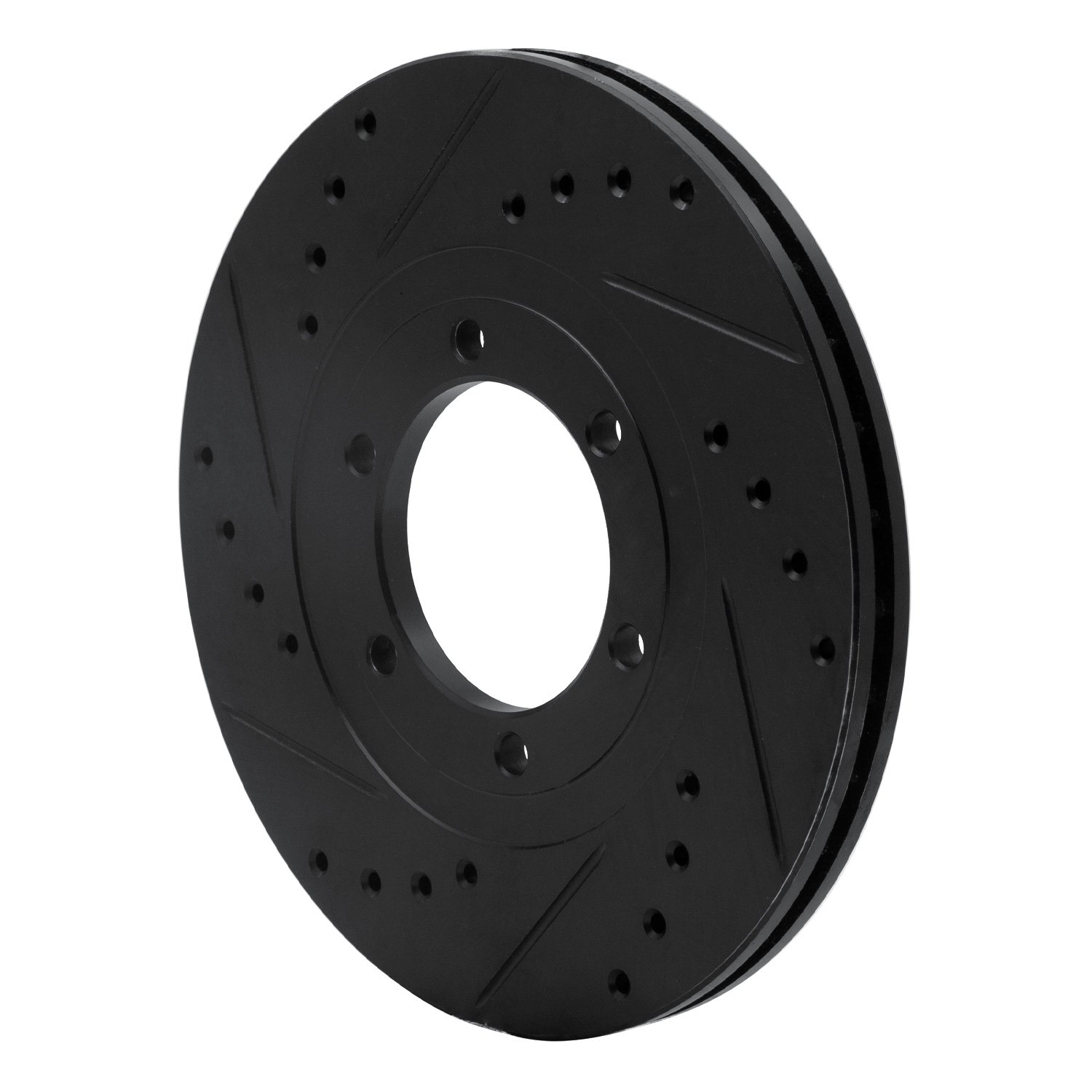633-80056L Drilled/Slotted Brake Rotor [Black], 1986-1993 Ford/Lincoln/Mercury/Mazda, Position: Front Left