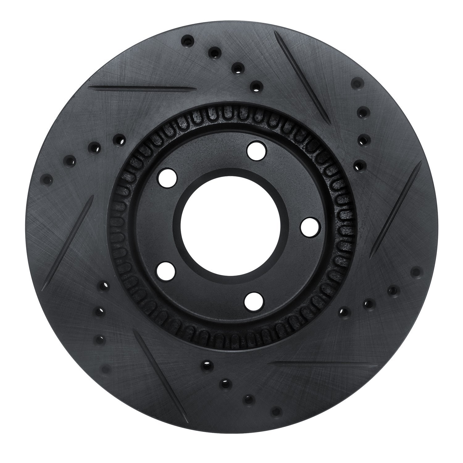633-80063L Drilled/Slotted Brake Rotor [Black], 1996-1998 Ford/Lincoln/Mercury/Mazda, Position: Front Left