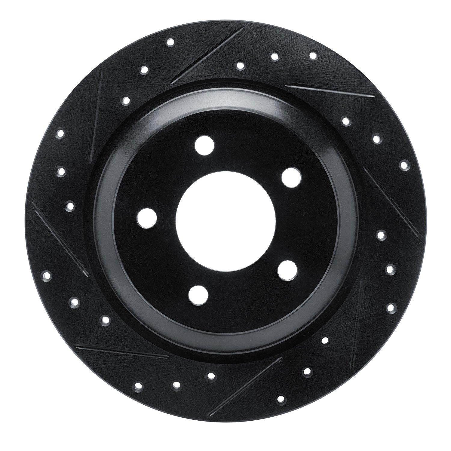 633-80064L Drilled/Slotted Brake Rotor [Black], 2006-2015 Ford/Lincoln/Mercury/Mazda, Position: Rear Left