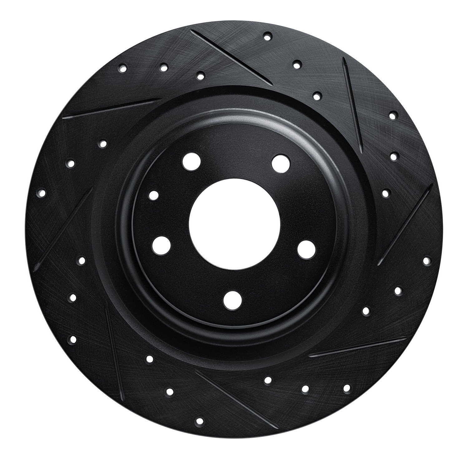 633-80077R Drilled/Slotted Brake Rotor [Black], Fits Select Ford/Lincoln/Mercury/Mazda, Position: Rear Right