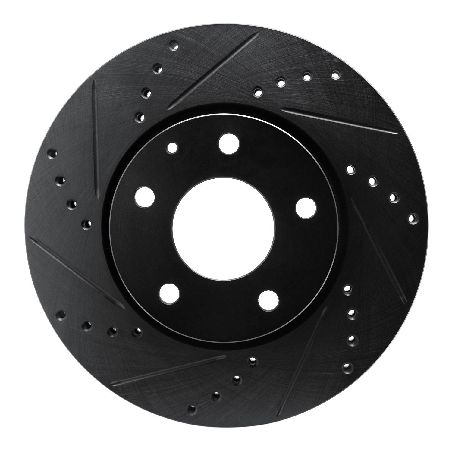633-80082L Drilled/Slotted Brake Rotor [Black], Fits Select Ford/Lincoln/Mercury/Mazda, Position: Front Left