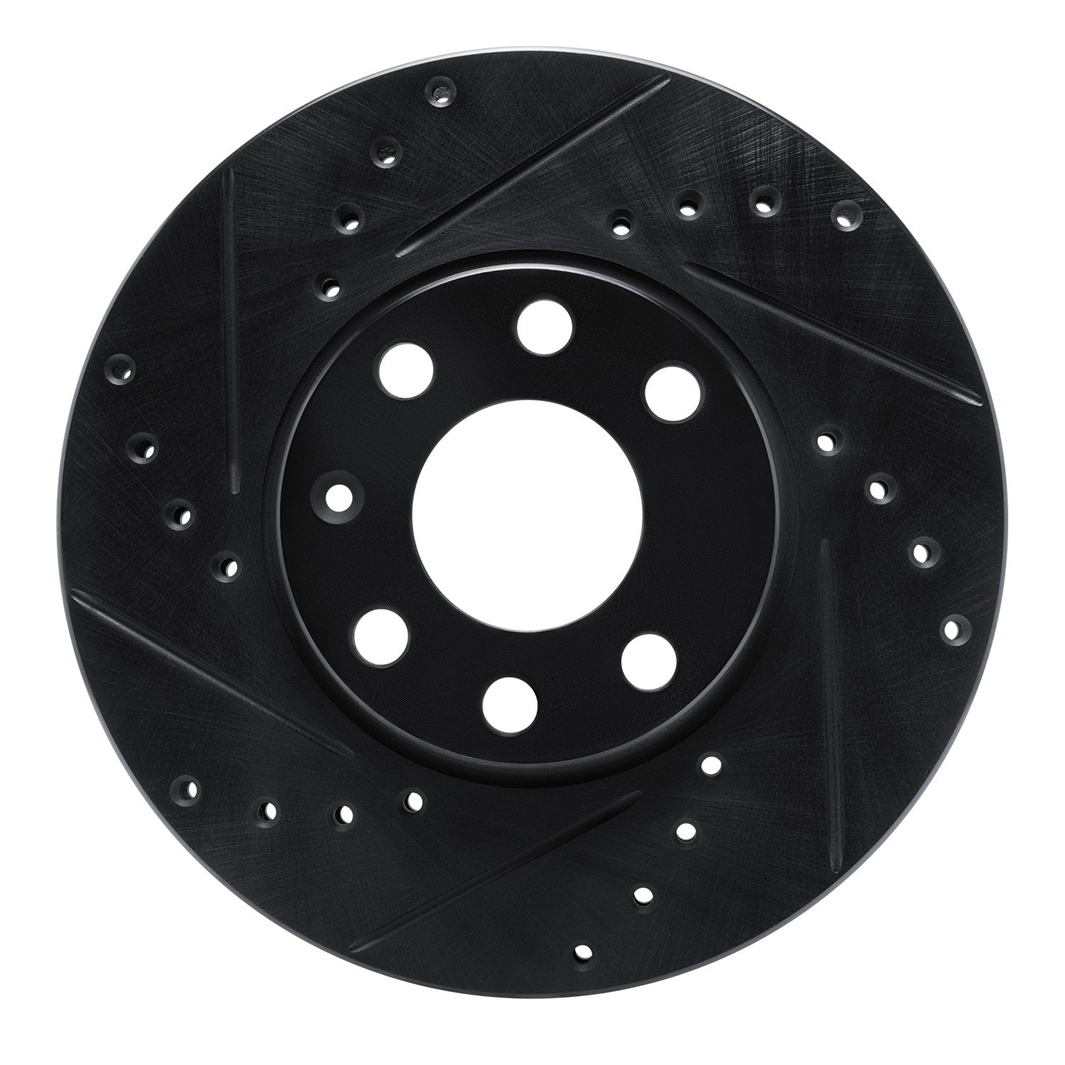 633-92001L Drilled/Slotted Brake Rotor [Black], 2000-2005 GM, Position: Front Left