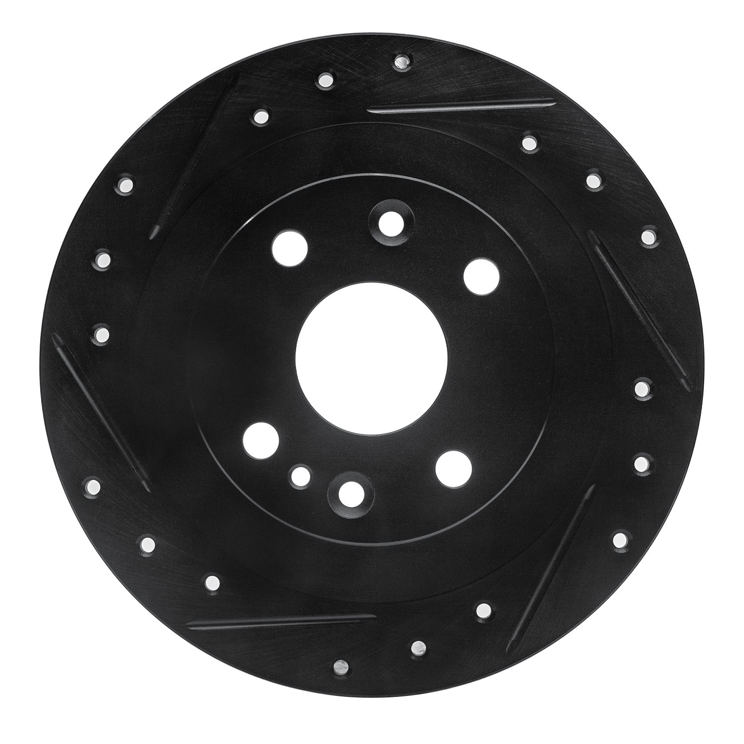 633-92076L Drilled/Slotted Brake Rotor [Black], 2000-2006 Peugeot, Position: Rear Left