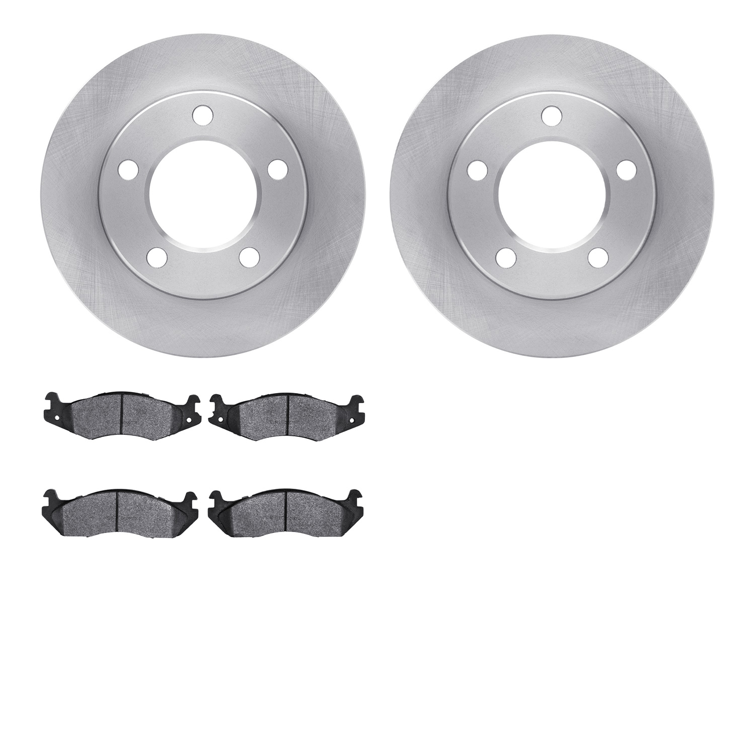 6402-42060 Brake Rotors with Ultimate-Duty Brake Pads, 1982-1986 Mopar, Position: Front