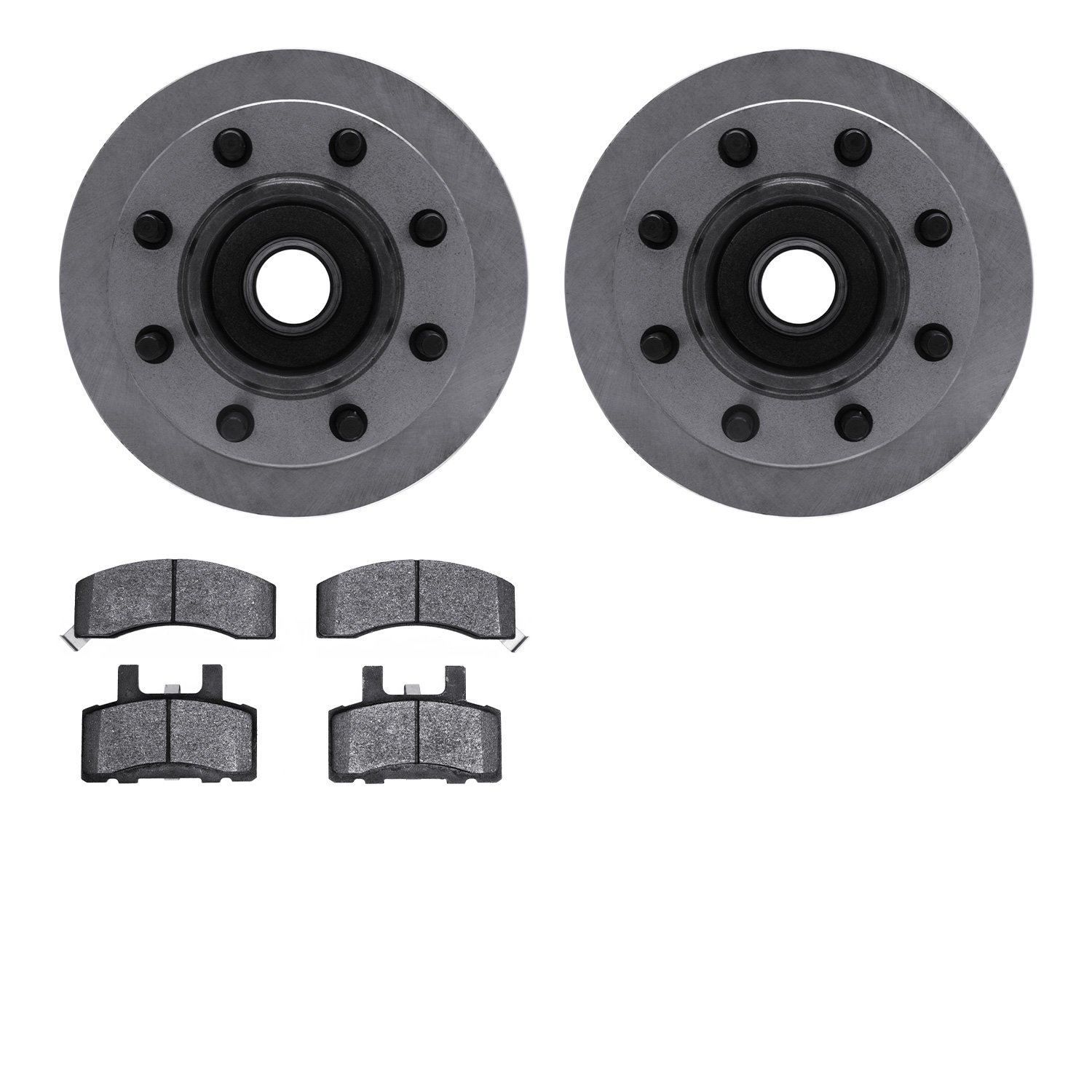 6402-48019 Brake Rotors with Ultimate-Duty Brake Pads, 1988-1989 GM, Position: Front