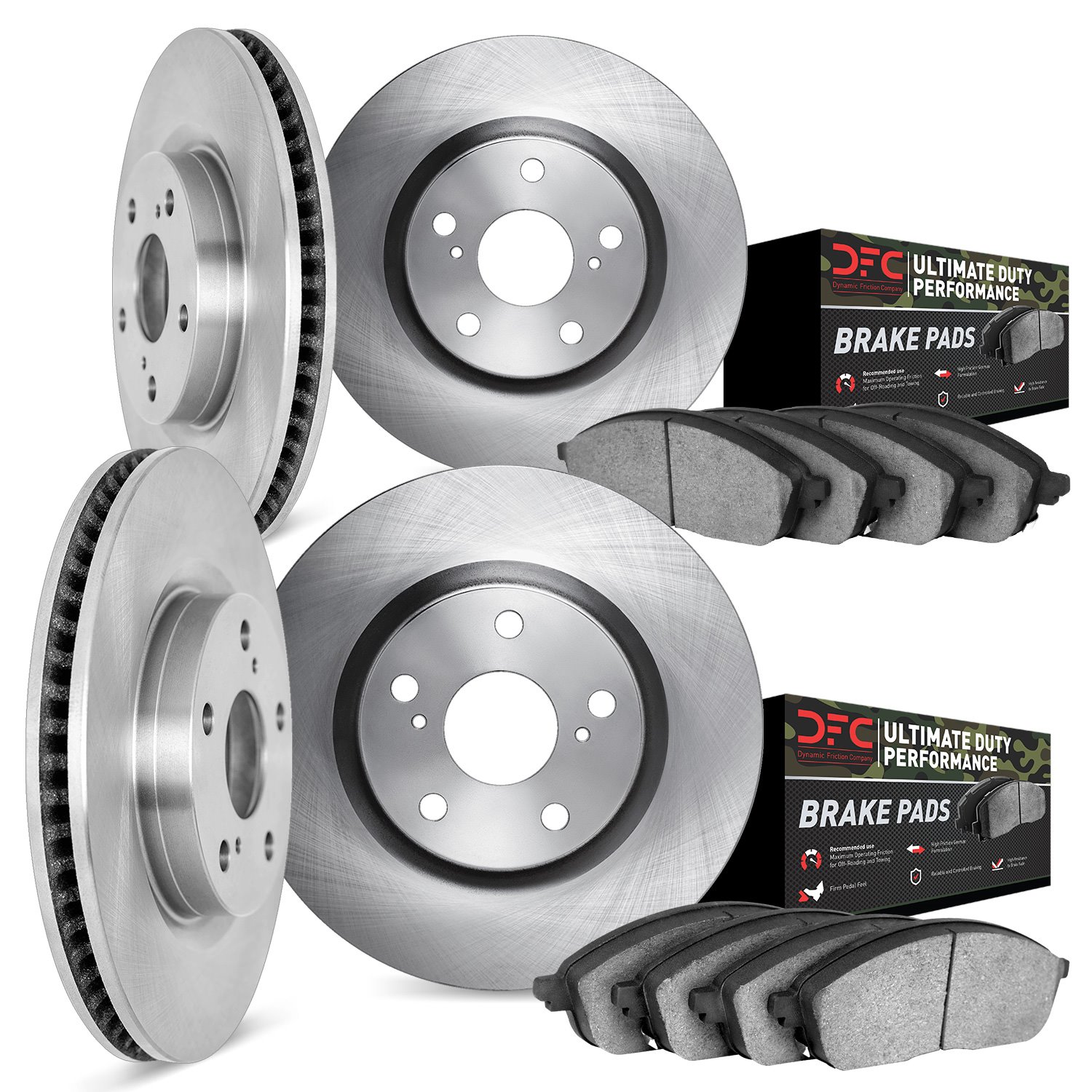 6404-39002 Brake Rotors with Ultimate-Duty Brake Pads, Fits Select Mopar, Position: Front and Rear