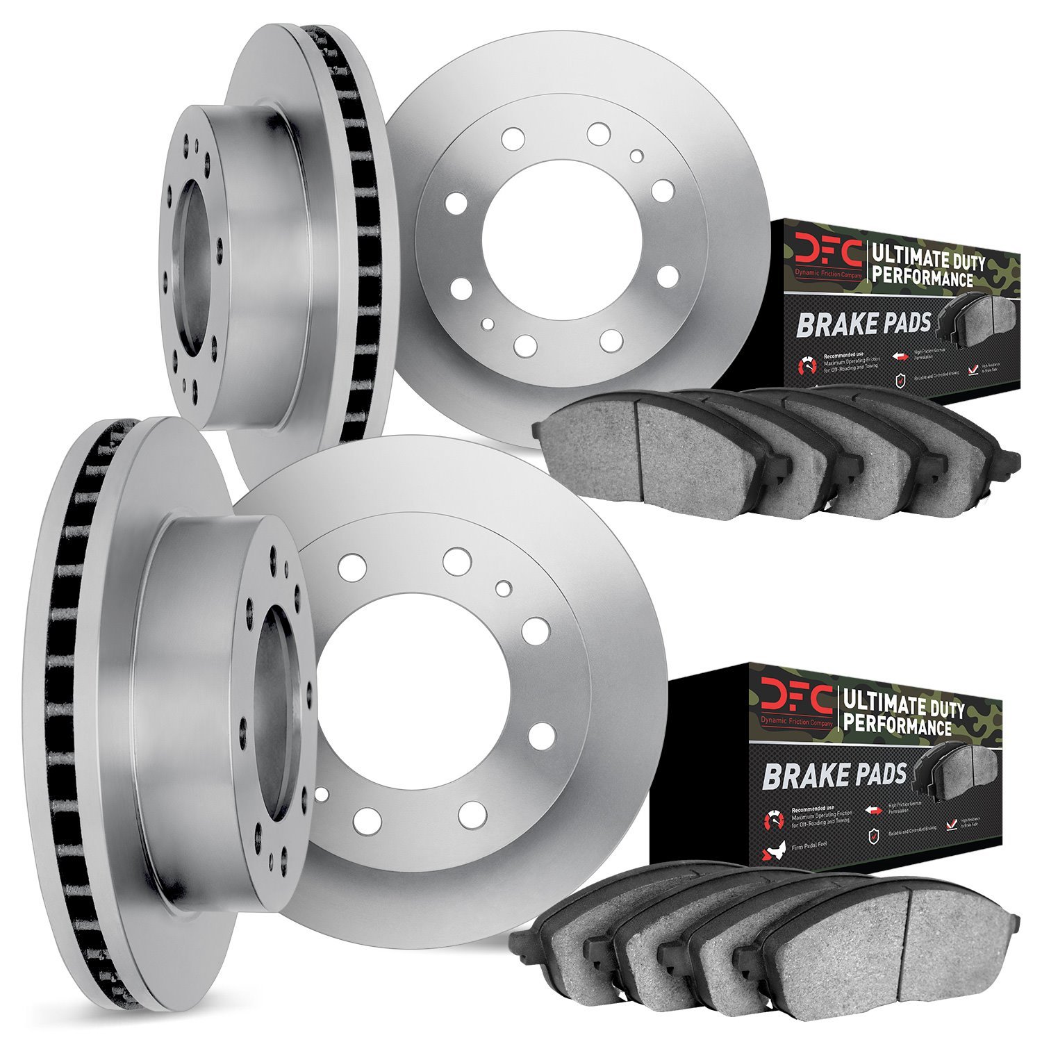 6404-54114 Brake Rotors with Ultimate-Duty Brake Pads, 2010-2012 Ford/Lincoln/Mercury/Mazda, Position: Front and Rear