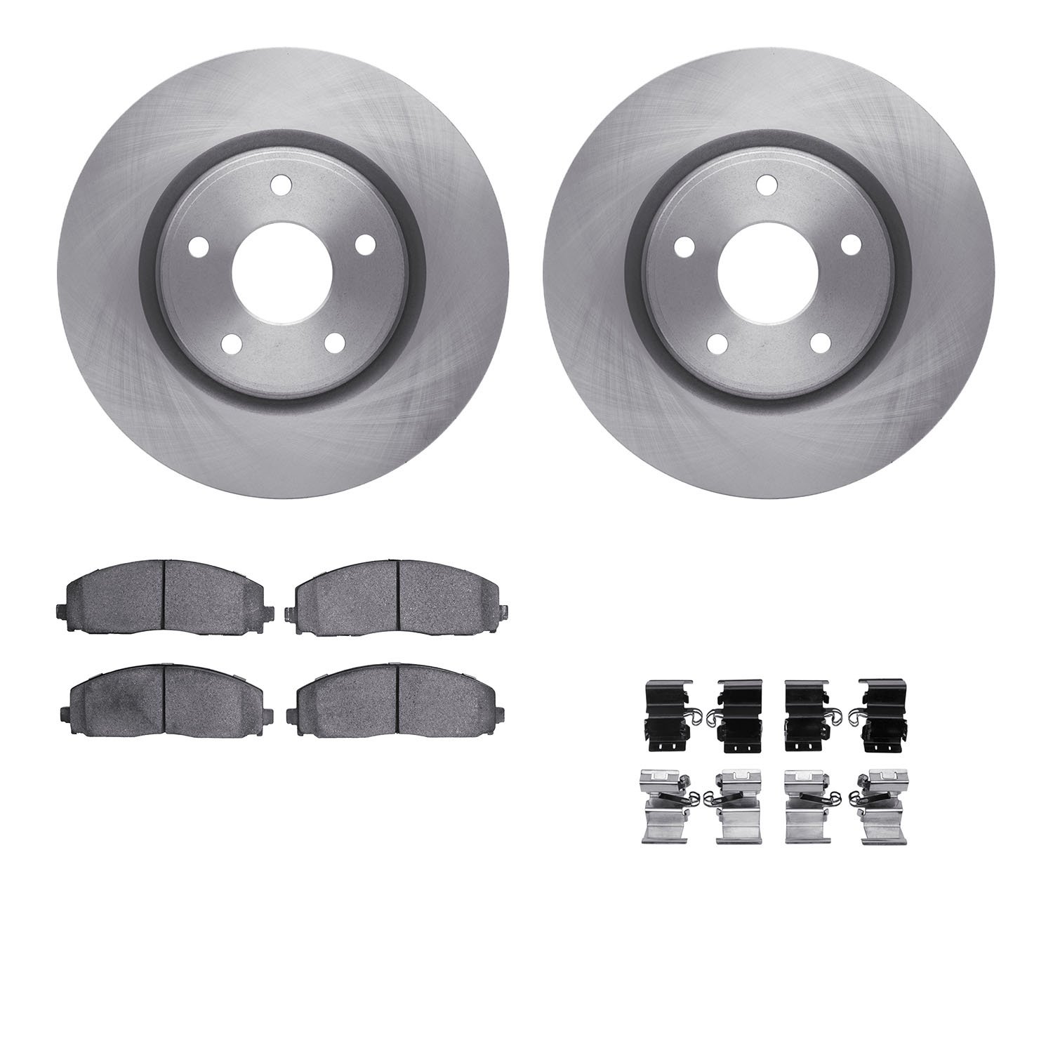 6412-40064 Brake Rotors with Ultimate-Duty Brake Pads Kit & Hardware, Fits Select Multiple Makes/Models, Position: Front