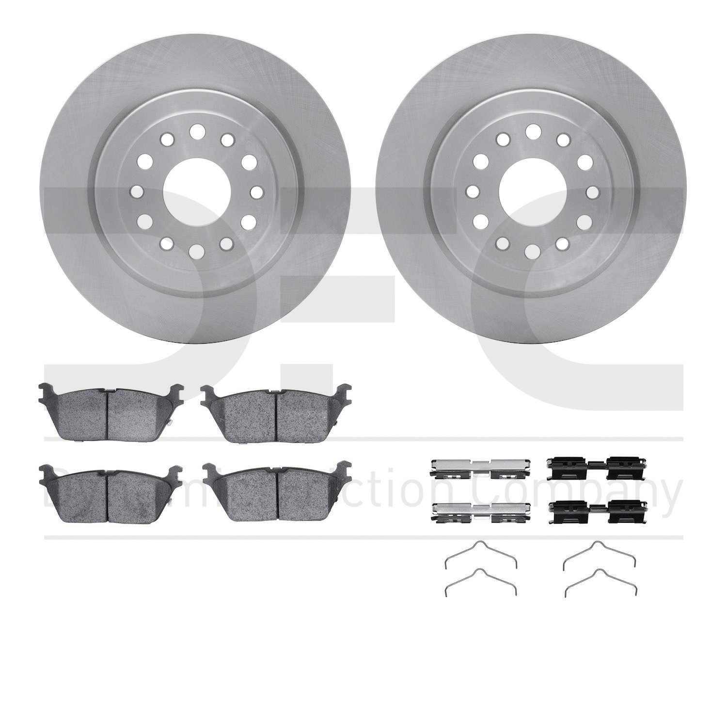 6412-40076 Brake Rotors with Ultimate-Duty Brake Pads Kit & Hardware, Fits Select Mopar, Position: Rear
