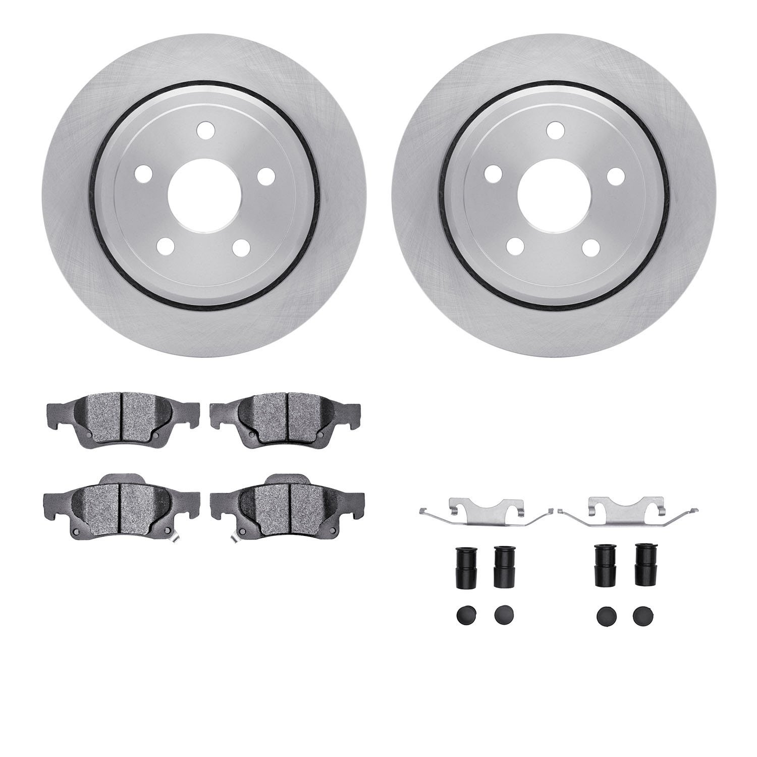 6412-42019 Brake Rotors with Ultimate-Duty Brake Pads Kit & Hardware, Fits Select Mopar, Position: Rear
