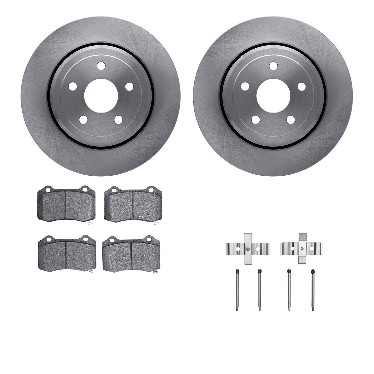 6412-42028 Brake Rotors with Ultimate-Duty Brake Pads Kit & Hardware, Fits Select Mopar, Position: Rear