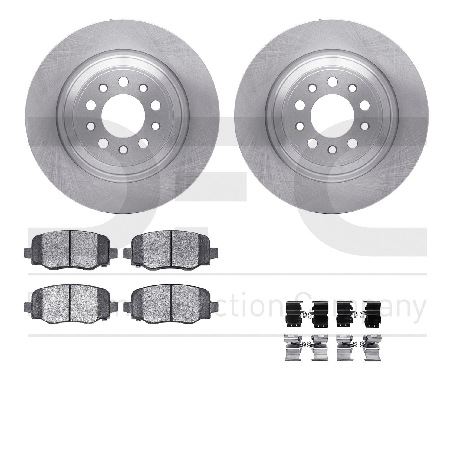 6412-42034 Brake Rotors with Ultimate-Duty Brake Pads Kit & Hardware, Fits Select Mopar, Position: Rear