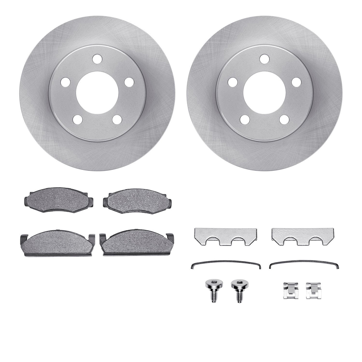 6412-42049 Brake Rotors with Ultimate-Duty Brake Pads Kit & Hardware, 1980-1981 GM, Position: Front