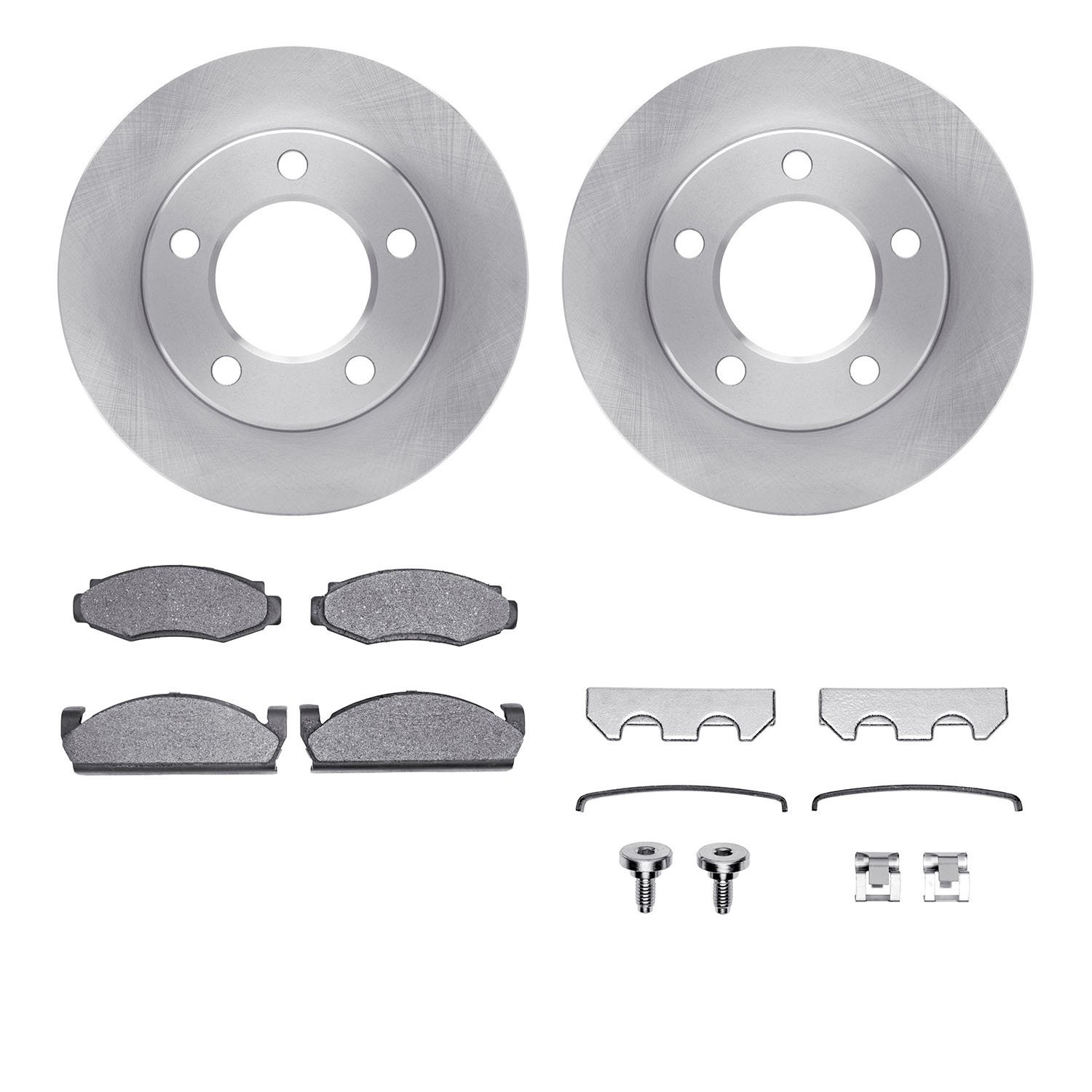 6412-42065 Brake Rotors with Ultimate-Duty Brake Pads Kit & Hardware, 1978-1981 Mopar, Position: Front