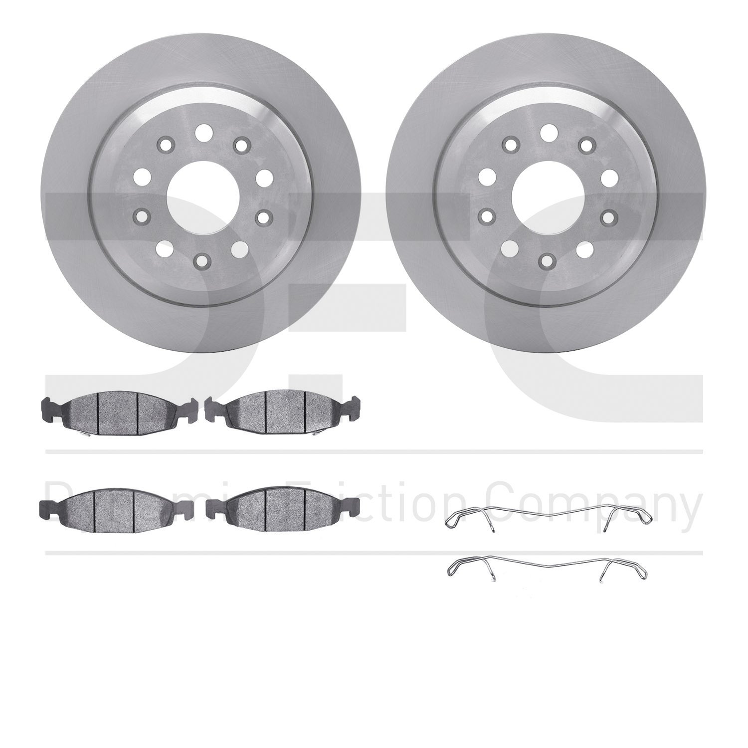 6412-42094 Brake Rotors with Ultimate-Duty Brake Pads Kit & Hardware, 1999-2002 Mopar, Position: Front