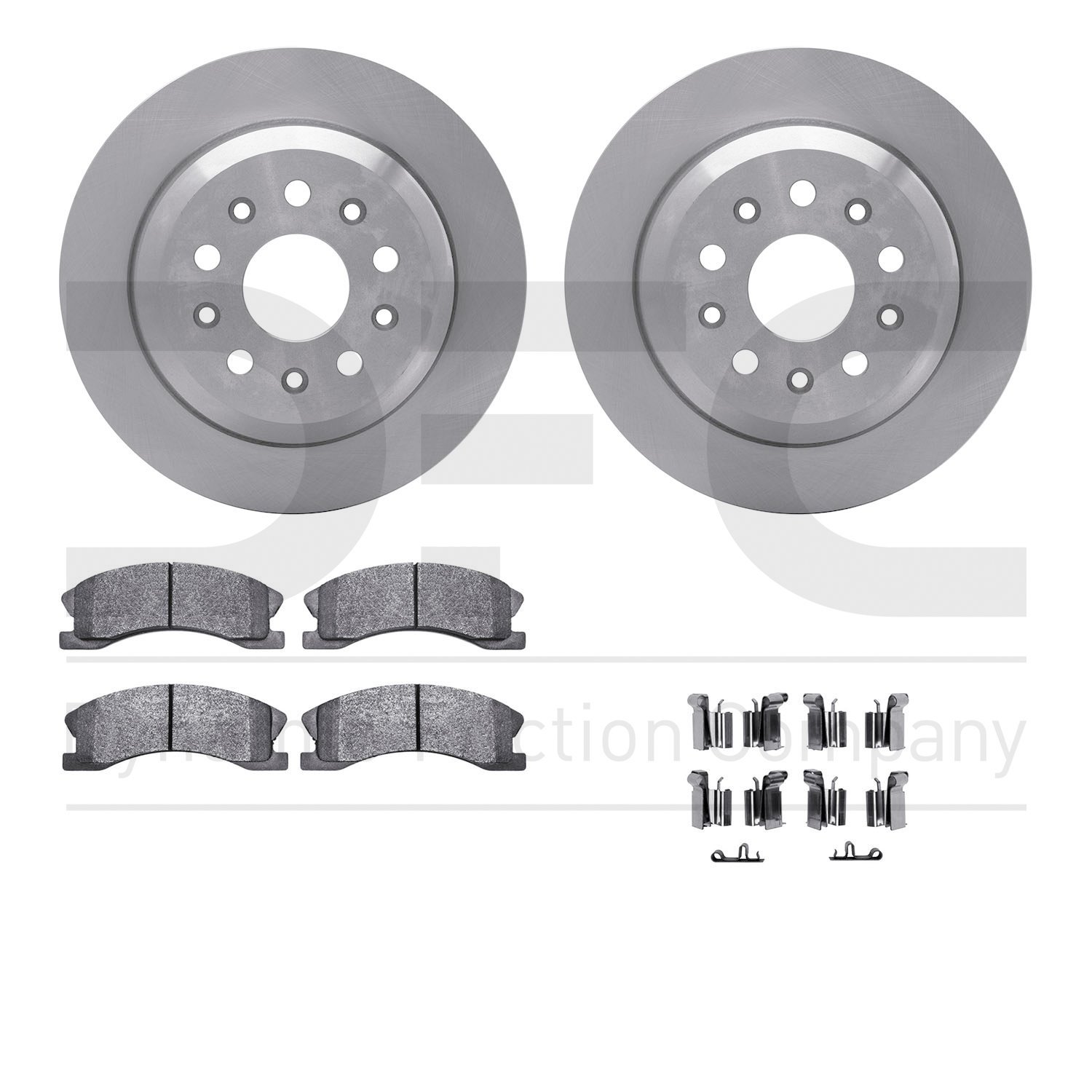 6412-42095 Brake Rotors with Ultimate-Duty Brake Pads Kit & Hardware, 1999-2004 Mopar, Position: Front