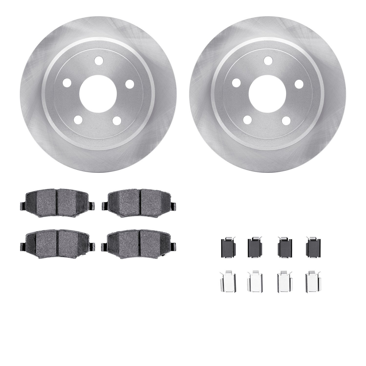 6412-42109 Brake Rotors with Ultimate-Duty Brake Pads Kit & Hardware, 2007-2018 Mopar, Position: Rear