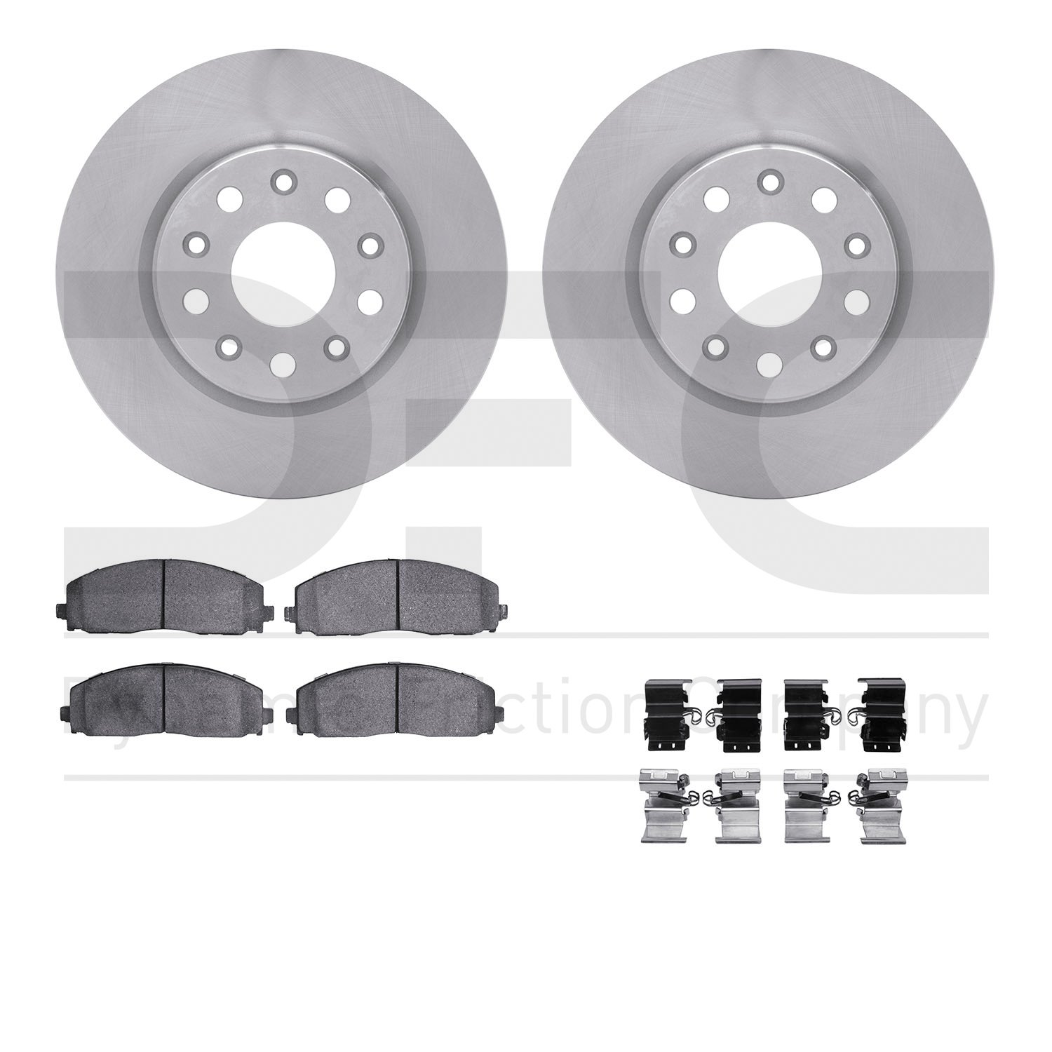 6412-42133 Brake Rotors with Ultimate-Duty Brake Pads Kit & Hardware, Fits Select Mopar, Position: Front