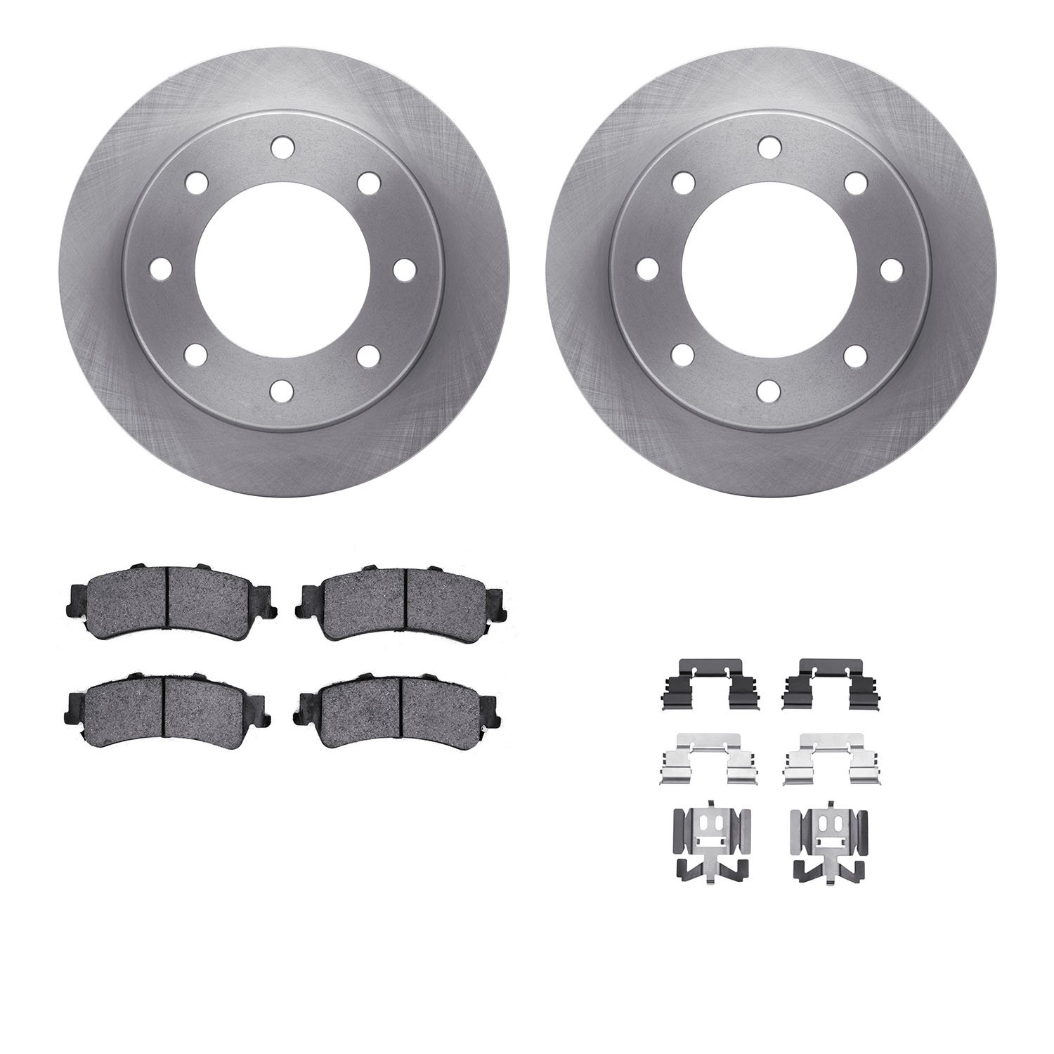 6412-46016 Brake Rotors with Ultimate-Duty Brake Pads Kit & Hardware, 2000-2011 GM, Position: Rear