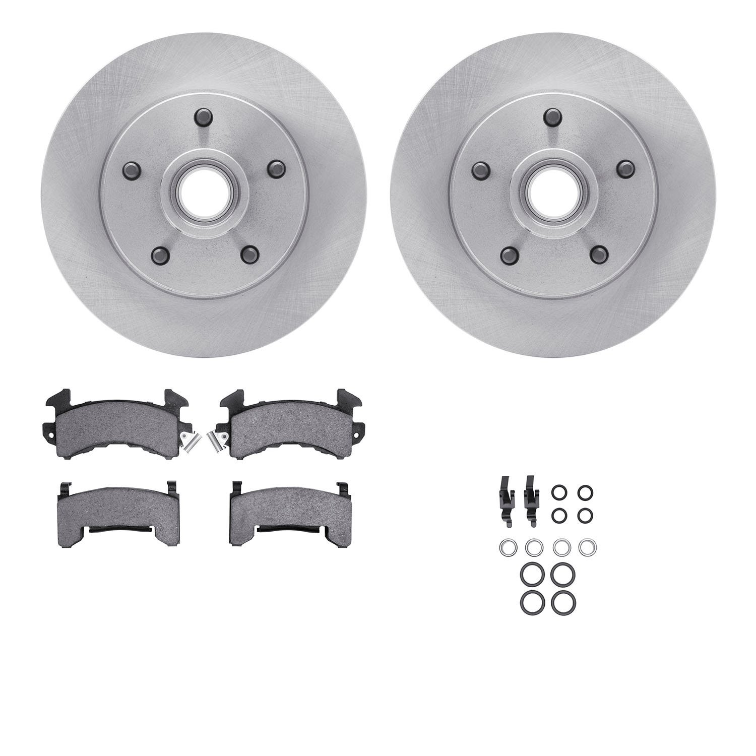 6412-47010 Brake Rotors with Ultimate-Duty Brake Pads Kit & Hardware, 1978-1978 GM, Position: Front