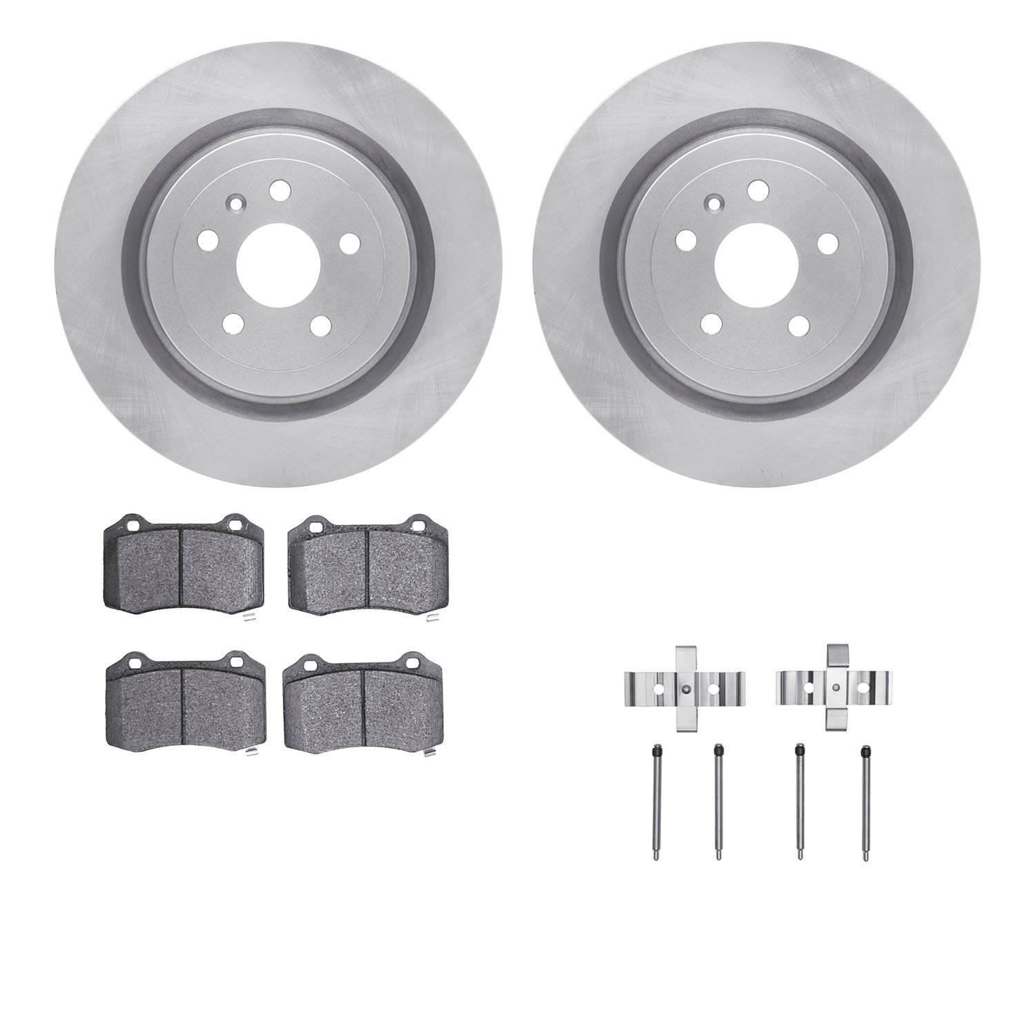 6412-47022 Brake Rotors with Ultimate-Duty Brake Pads Kit & Hardware, Fits Select GM, Position: Rear