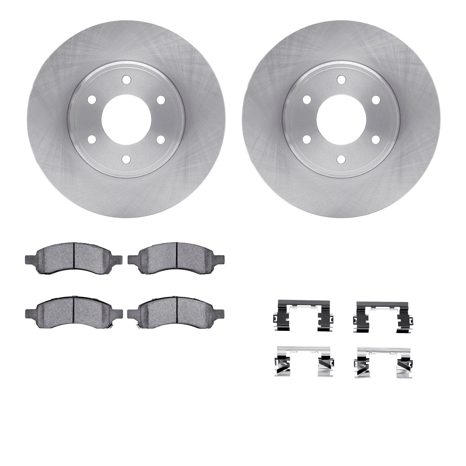 6412-47040 Brake Rotors with Ultimate-Duty Brake Pads Kit & Hardware, 2006-2009 GM, Position: Front