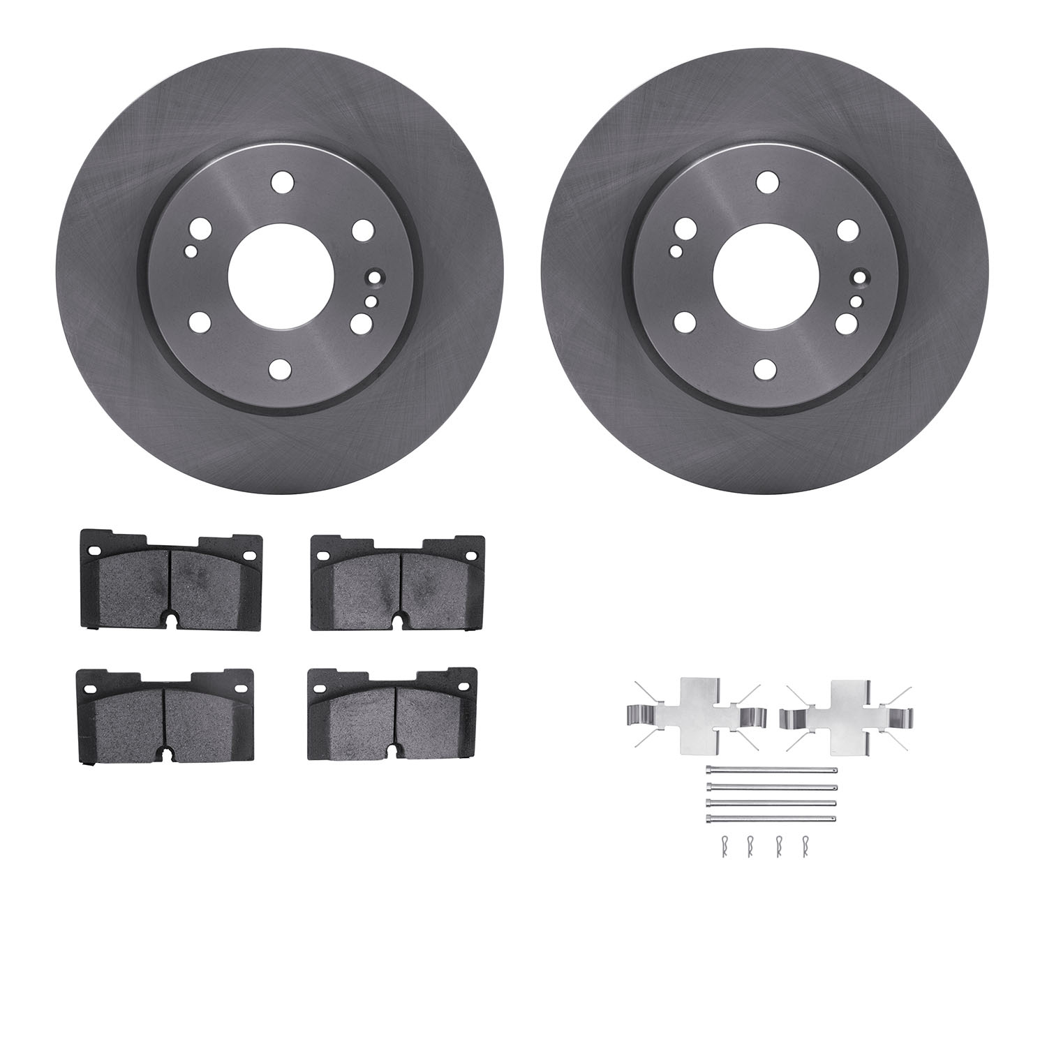 6412-47046 Brake Rotors with Ultimate-Duty Brake Pads Kit & Hardware, Fits Select GM, Position: Front