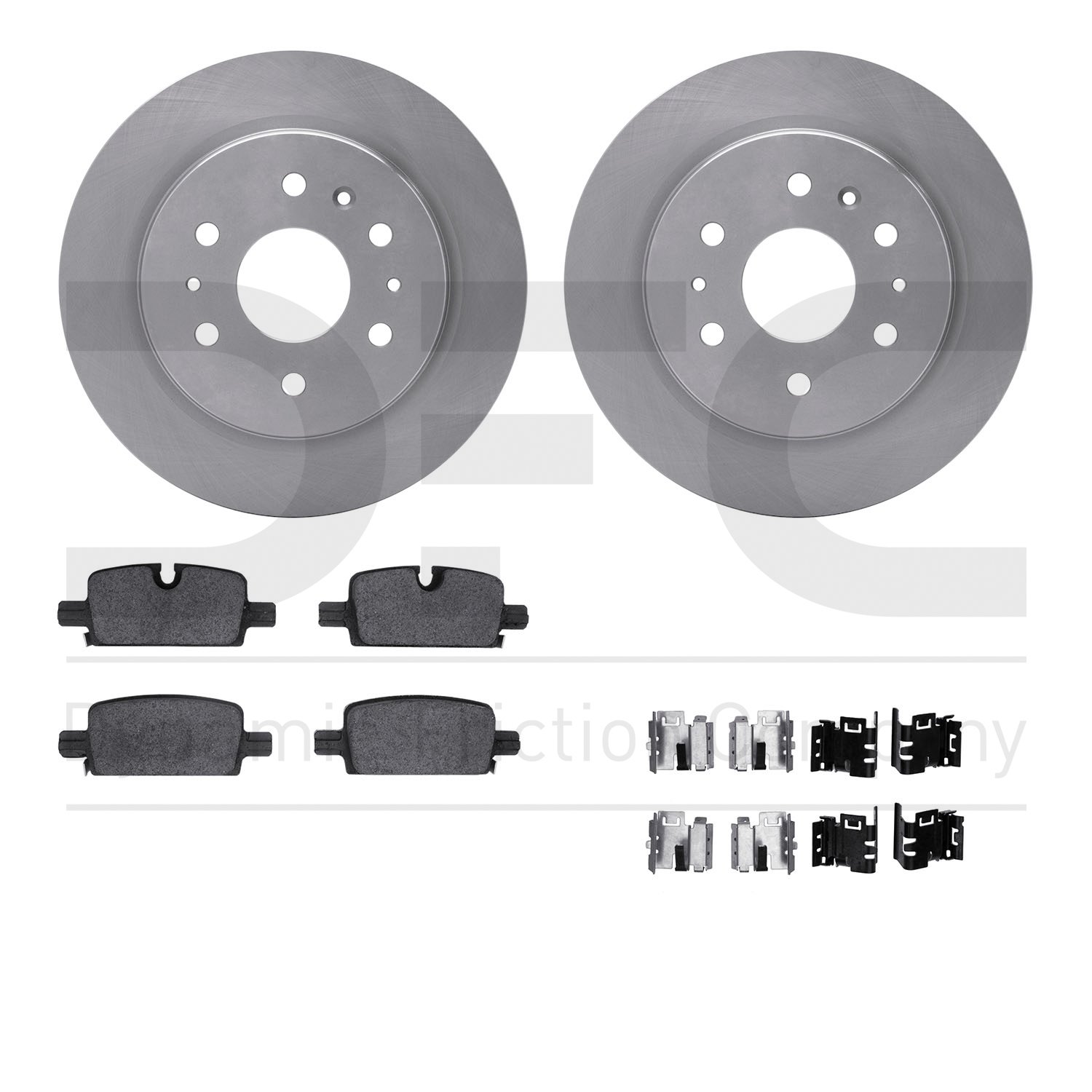 6412-47049 Brake Rotors with Ultimate-Duty Brake Pads Kit & Hardware, Fits Select GM, Position: Rear