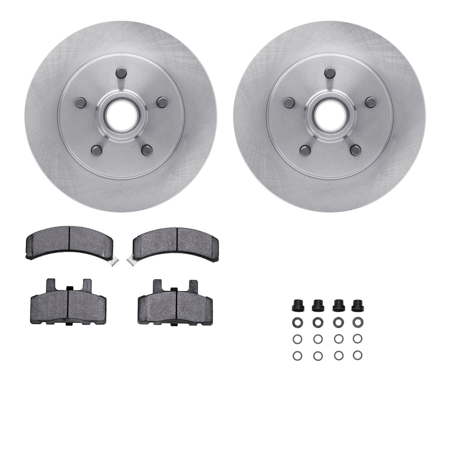 6412-48013 Brake Rotors with Ultimate-Duty Brake Pads Kit & Hardware, 1988-1994 GM, Position: Front