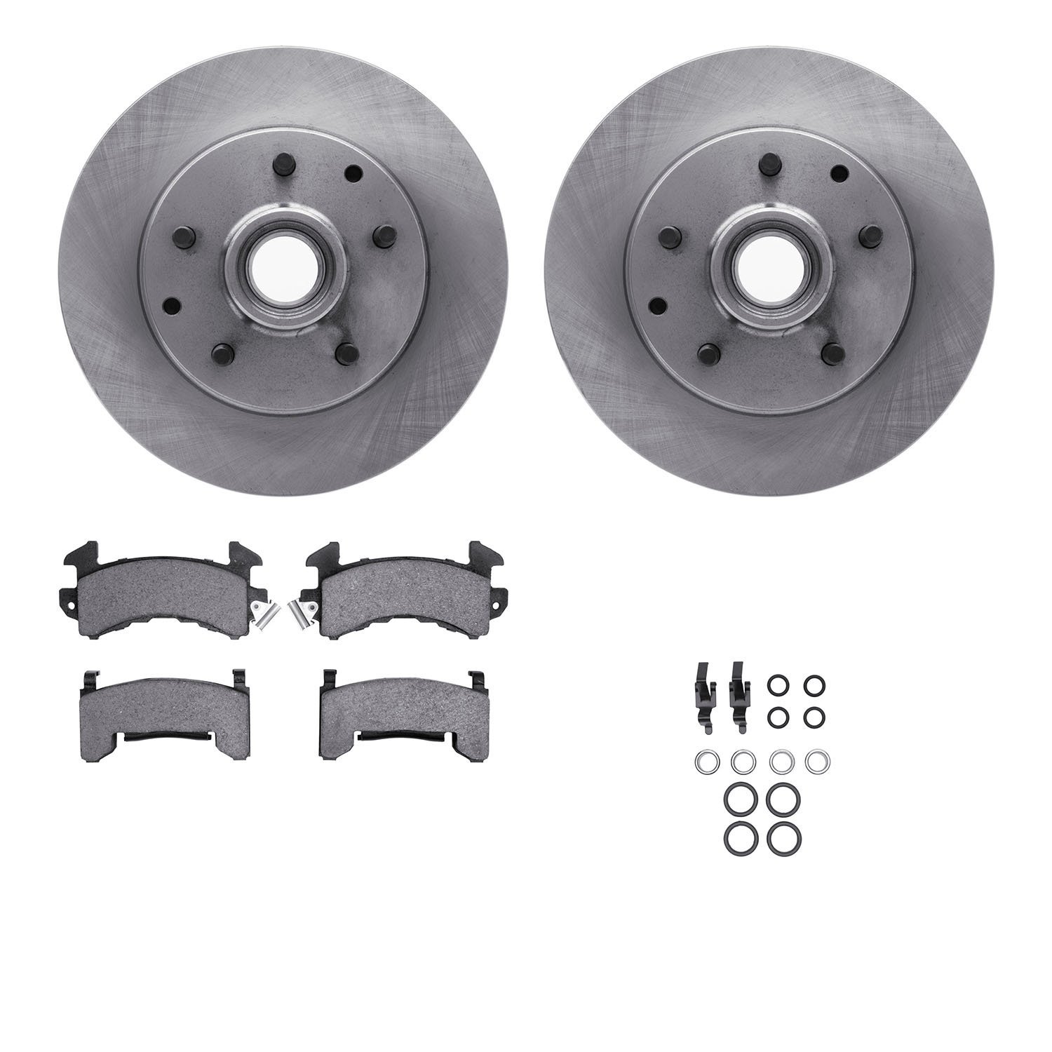 6412-48028 Brake Rotors with Ultimate-Duty Brake Pads Kit & Hardware, 1991-2003 GM, Position: Front