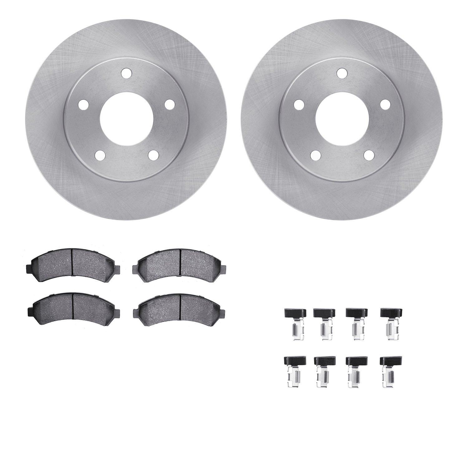 6412-48058 Brake Rotors with Ultimate-Duty Brake Pads Kit & Hardware, 1997-2005 GM, Position: Front