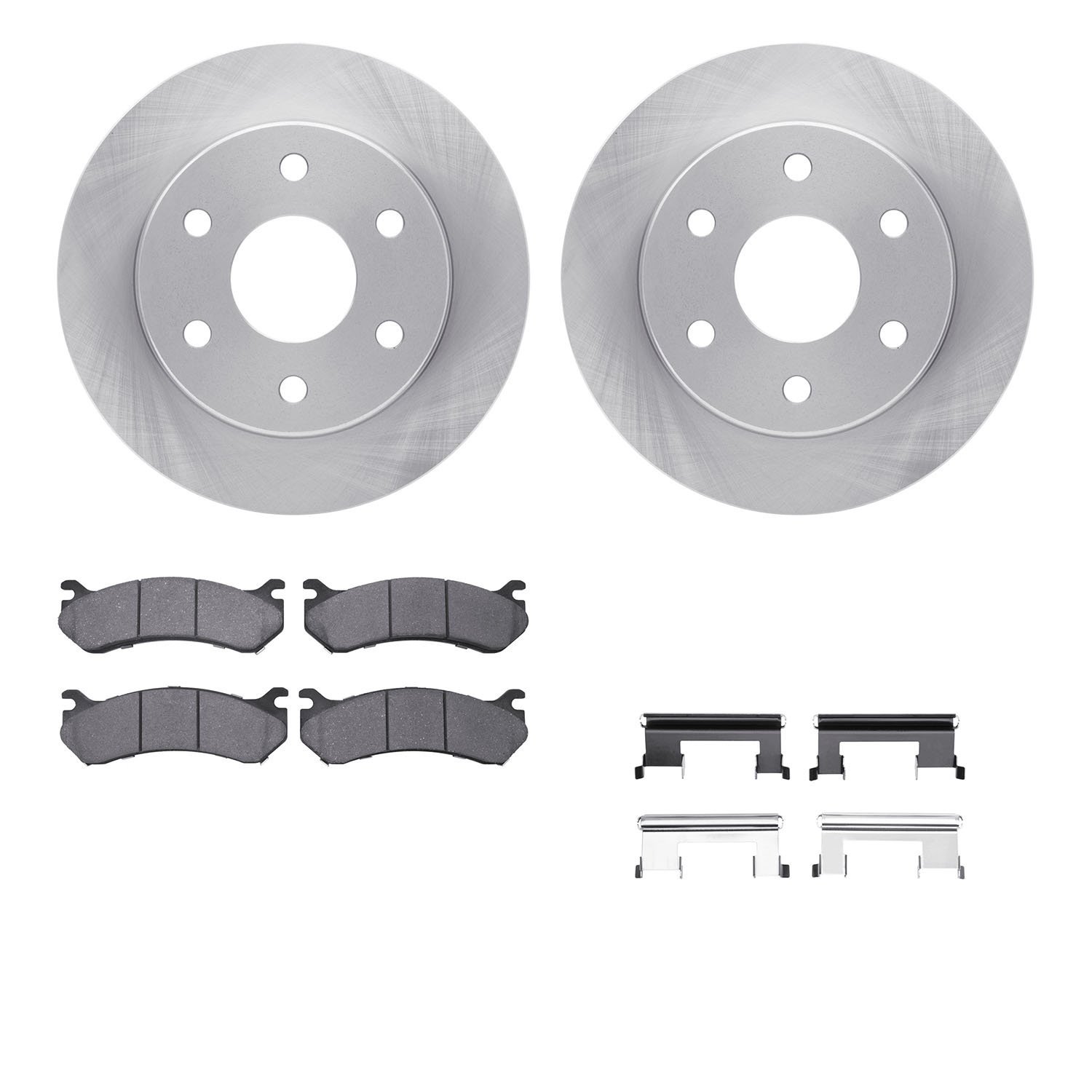6412-48064 Brake Rotors with Ultimate-Duty Brake Pads Kit & Hardware, 1999-2008 GM, Position: Front