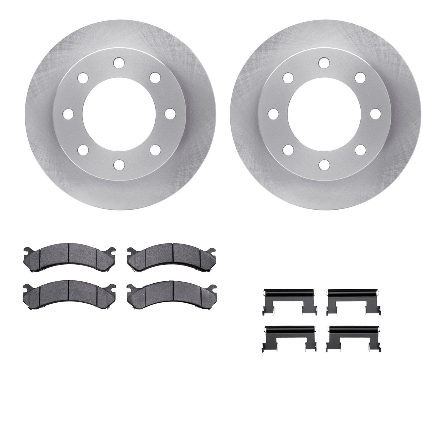 6412-48073 Brake Rotors with Ultimate-Duty Brake Pads Kit & Hardware, 1999-2020 GM, Position: Front