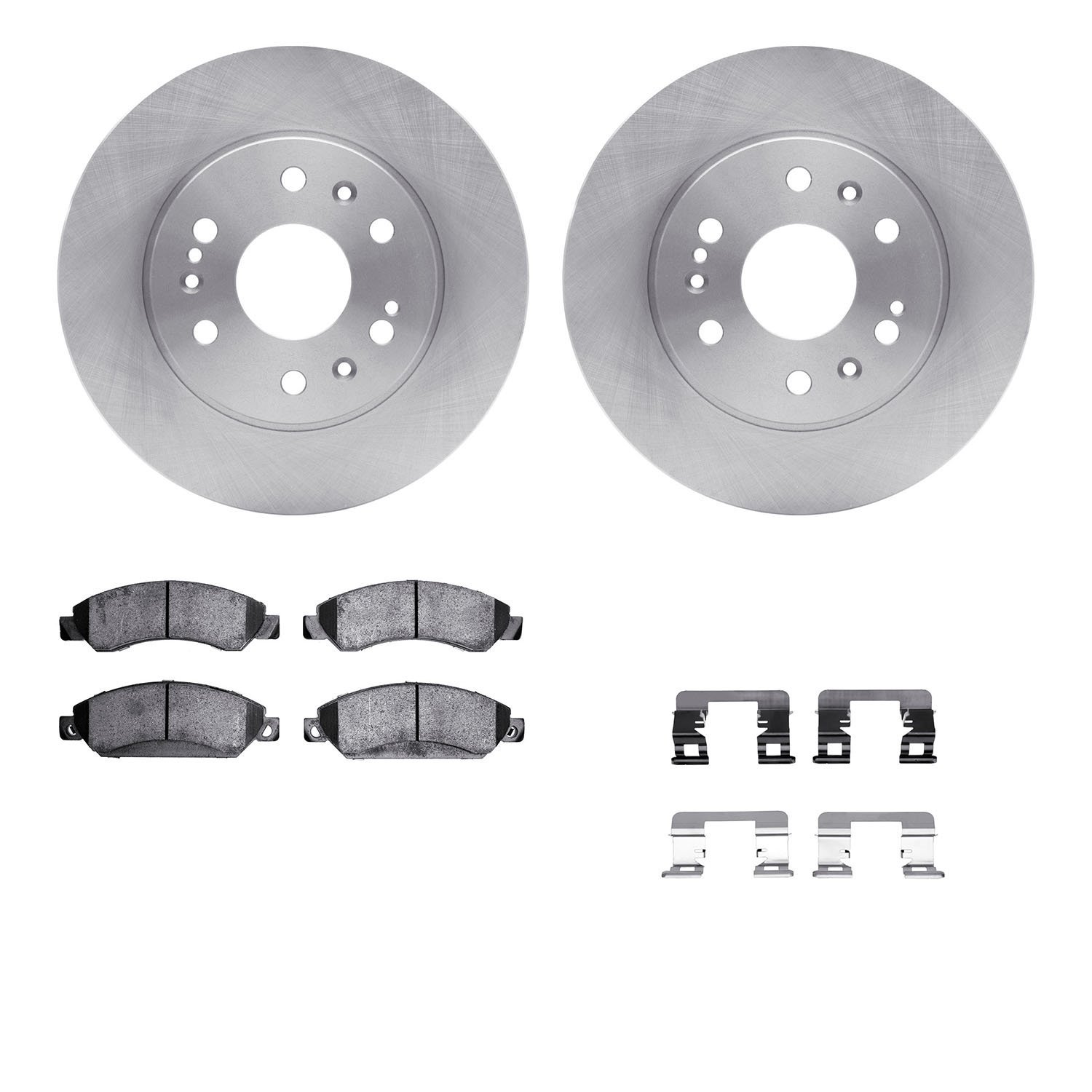 6412-48103 Brake Rotors with Ultimate-Duty Brake Pads Kit & Hardware, 2005-2008 GM, Position: Front