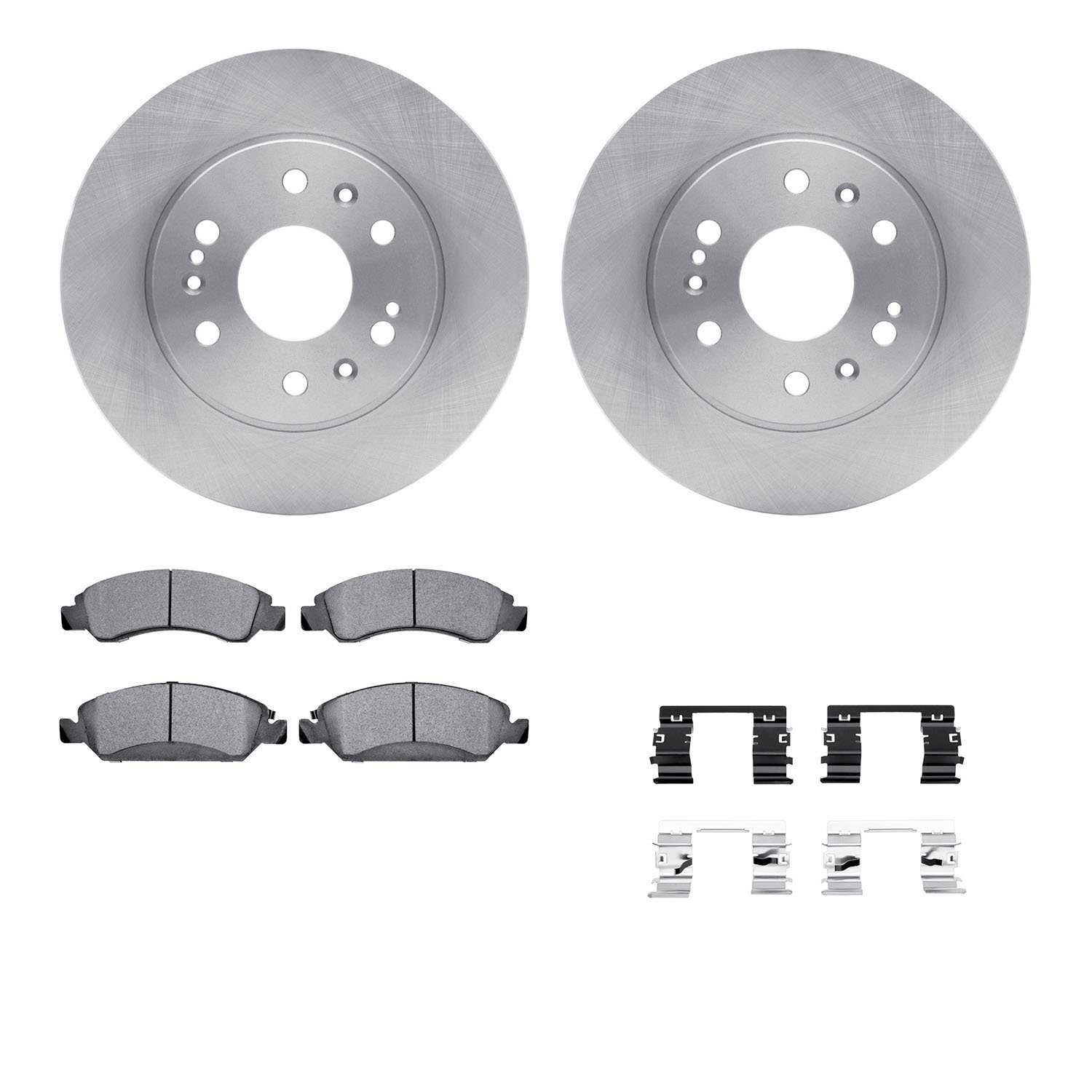 6412-48104 Brake Rotors with Ultimate-Duty Brake Pads Kit & Hardware, 2005-2020 GM, Position: Front