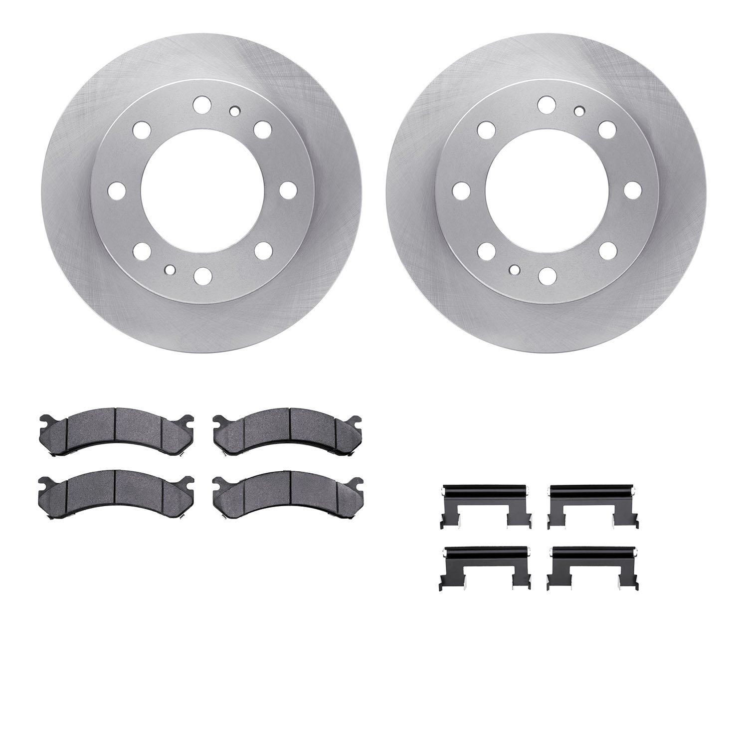 6412-48109 Brake Rotors with Ultimate-Duty Brake Pads Kit & Hardware, 2001-2020 GM, Position: Front