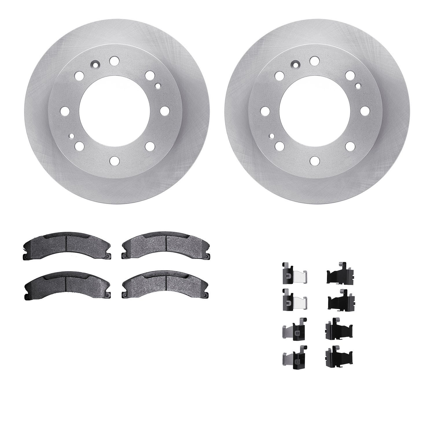 6412-48127 Brake Rotors with Ultimate-Duty Brake Pads Kit & Hardware, 2011-2019 GM, Position: Front