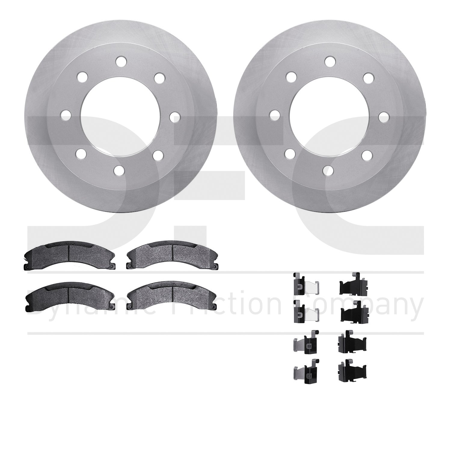 6412-48130 Brake Rotors with Ultimate-Duty Brake Pads Kit & Hardware, 2011-2019 GM, Position: Rear