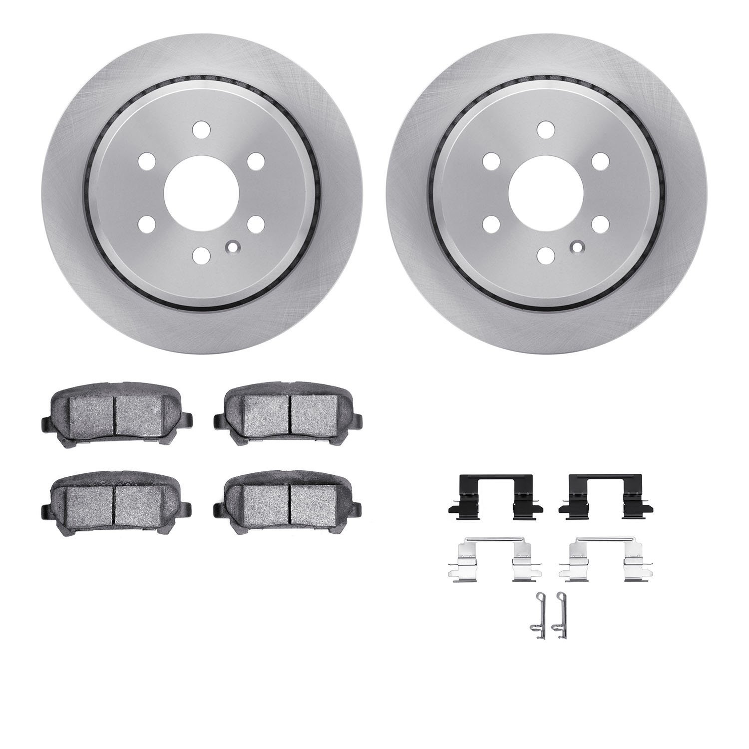 6412-48139 Brake Rotors with Ultimate-Duty Brake Pads Kit & Hardware, 2015-2020 GM, Position: Rear