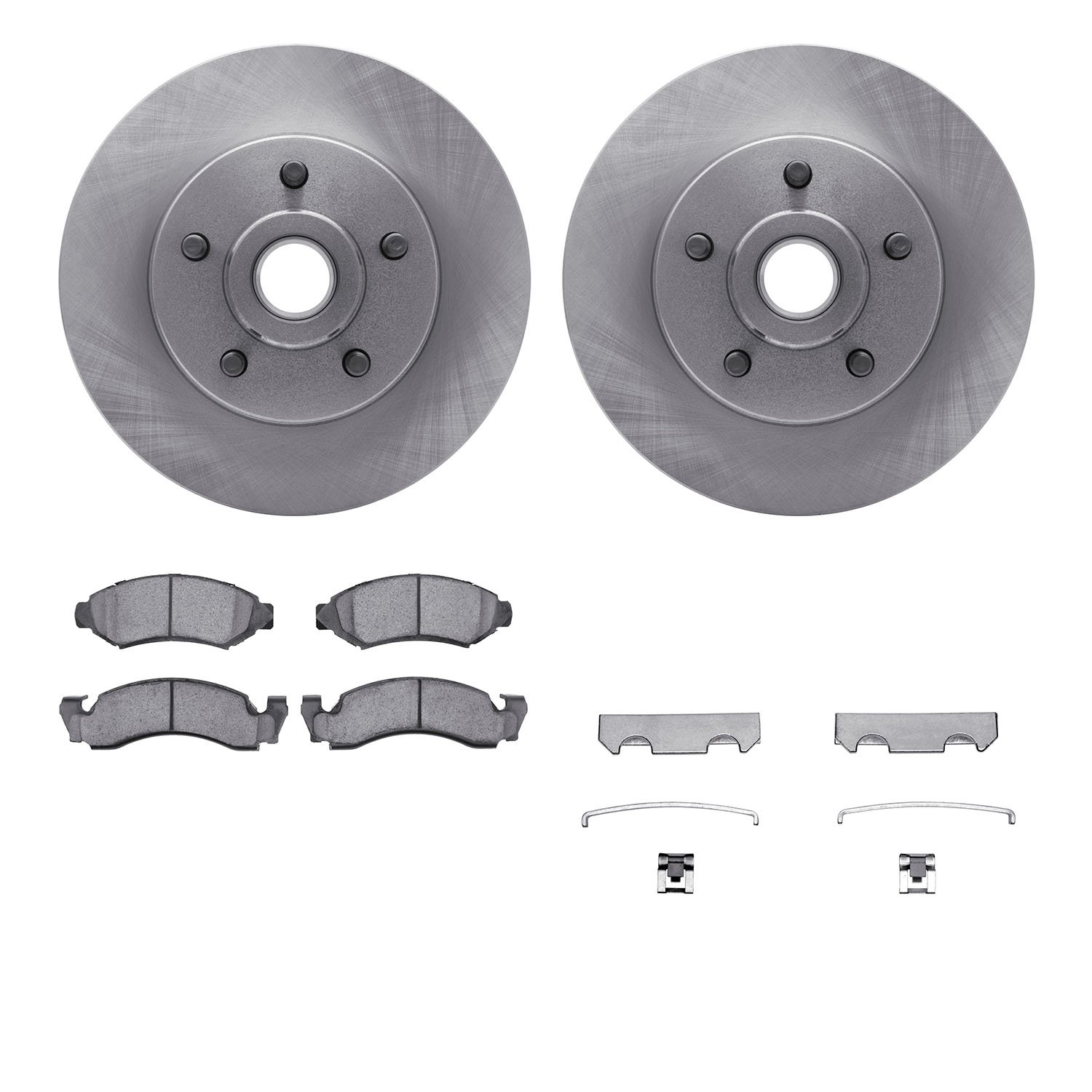 6412-54004 Brake Rotors with Ultimate-Duty Brake Pads Kit & Hardware, 1974-1979 Ford/Lincoln/Mercury/Mazda, Position: Front
