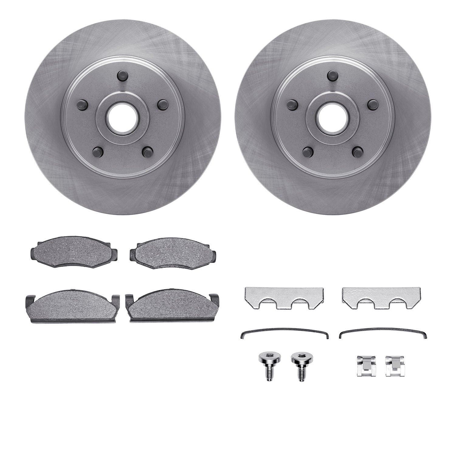 6412-54007 Brake Rotors with Ultimate-Duty Brake Pads Kit & Hardware, 1974-1980 Ford/Lincoln/Mercury/Mazda, Position: Front