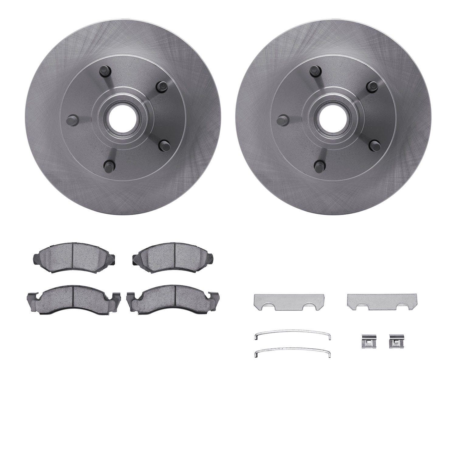 6412-54013 Brake Rotors with Ultimate-Duty Brake Pads Kit & Hardware, 1973-1985 Ford/Lincoln/Mercury/Mazda, Position: Front