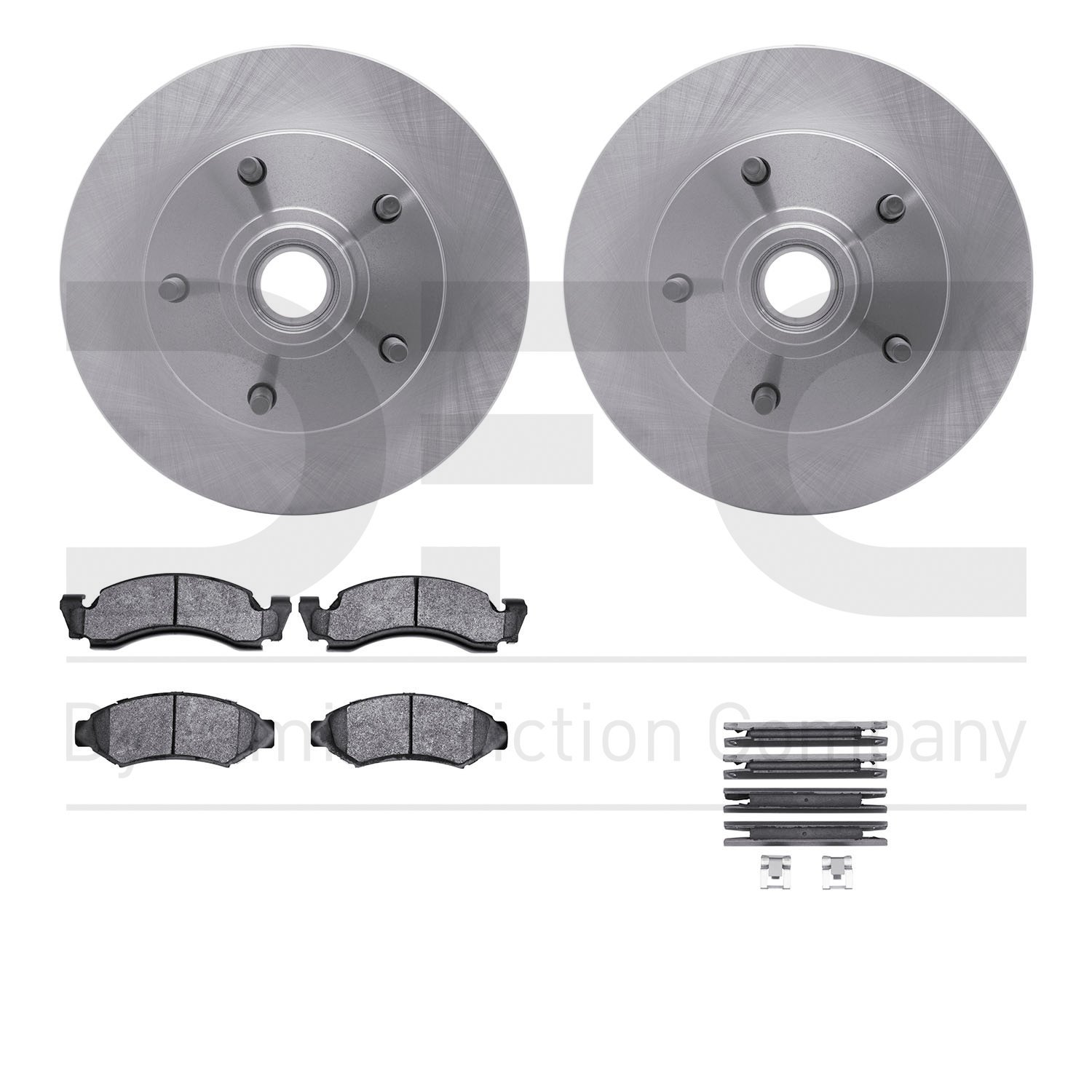 6412-54014 Brake Rotors with Ultimate-Duty Brake Pads Kit & Hardware, 1986-1993 Ford/Lincoln/Mercury/Mazda, Position: Front
