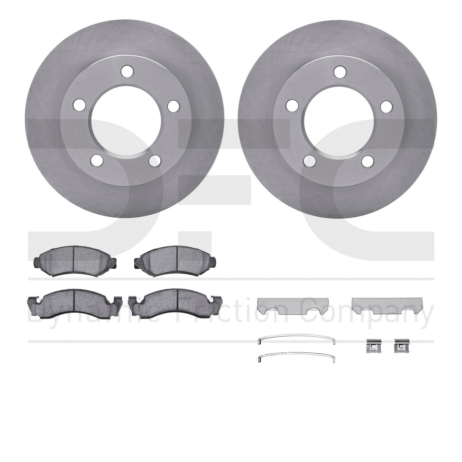 6412-54025 Brake Rotors with Ultimate-Duty Brake Pads Kit & Hardware, 1976-1985 Ford/Lincoln/Mercury/Mazda, Position: Front