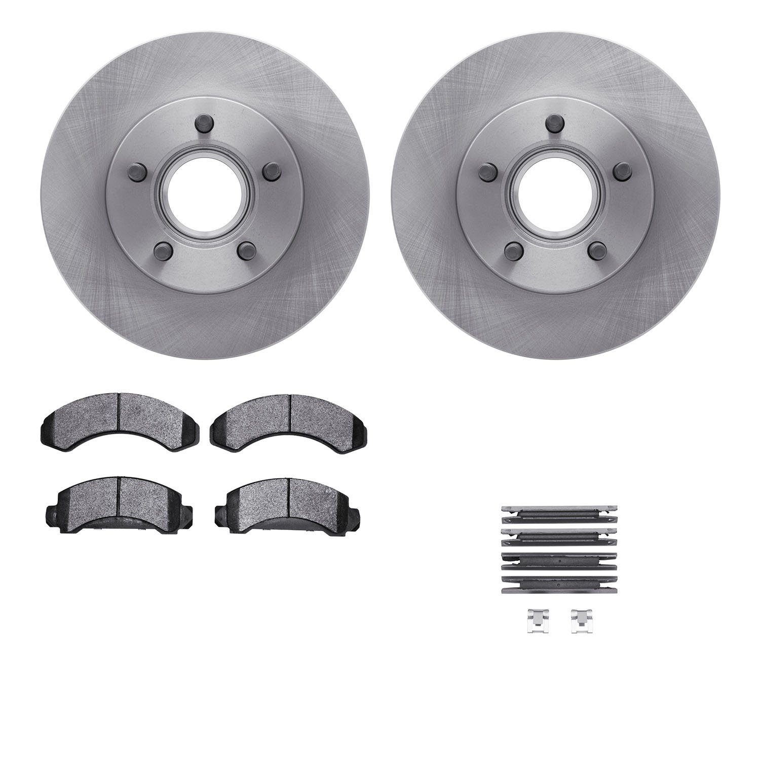 6412-54034 Brake Rotors with Ultimate-Duty Brake Pads Kit & Hardware, 1983-1992 Ford/Lincoln/Mercury/Mazda, Position: Front