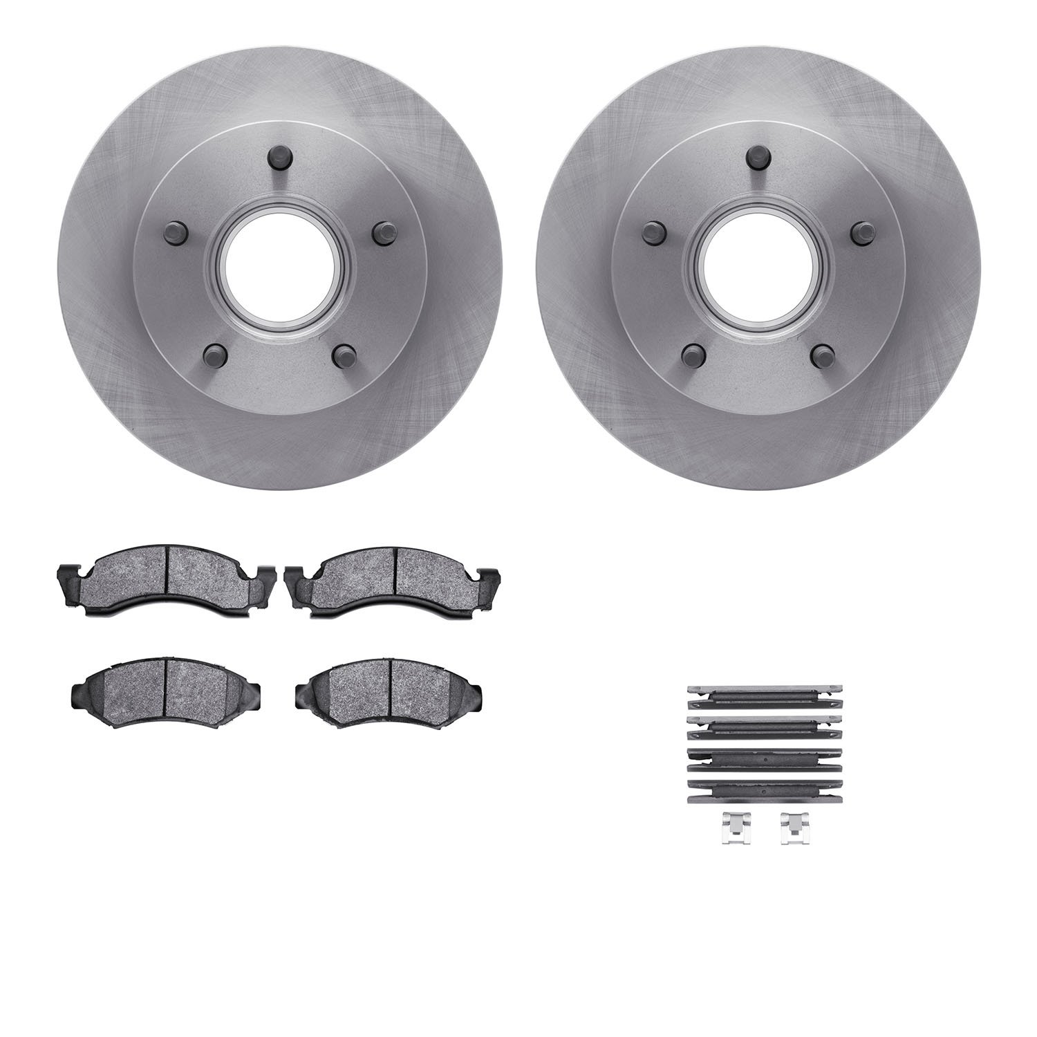 6412-54040 Brake Rotors with Ultimate-Duty Brake Pads Kit & Hardware, 1986-1988 Ford/Lincoln/Mercury/Mazda, Position: Front