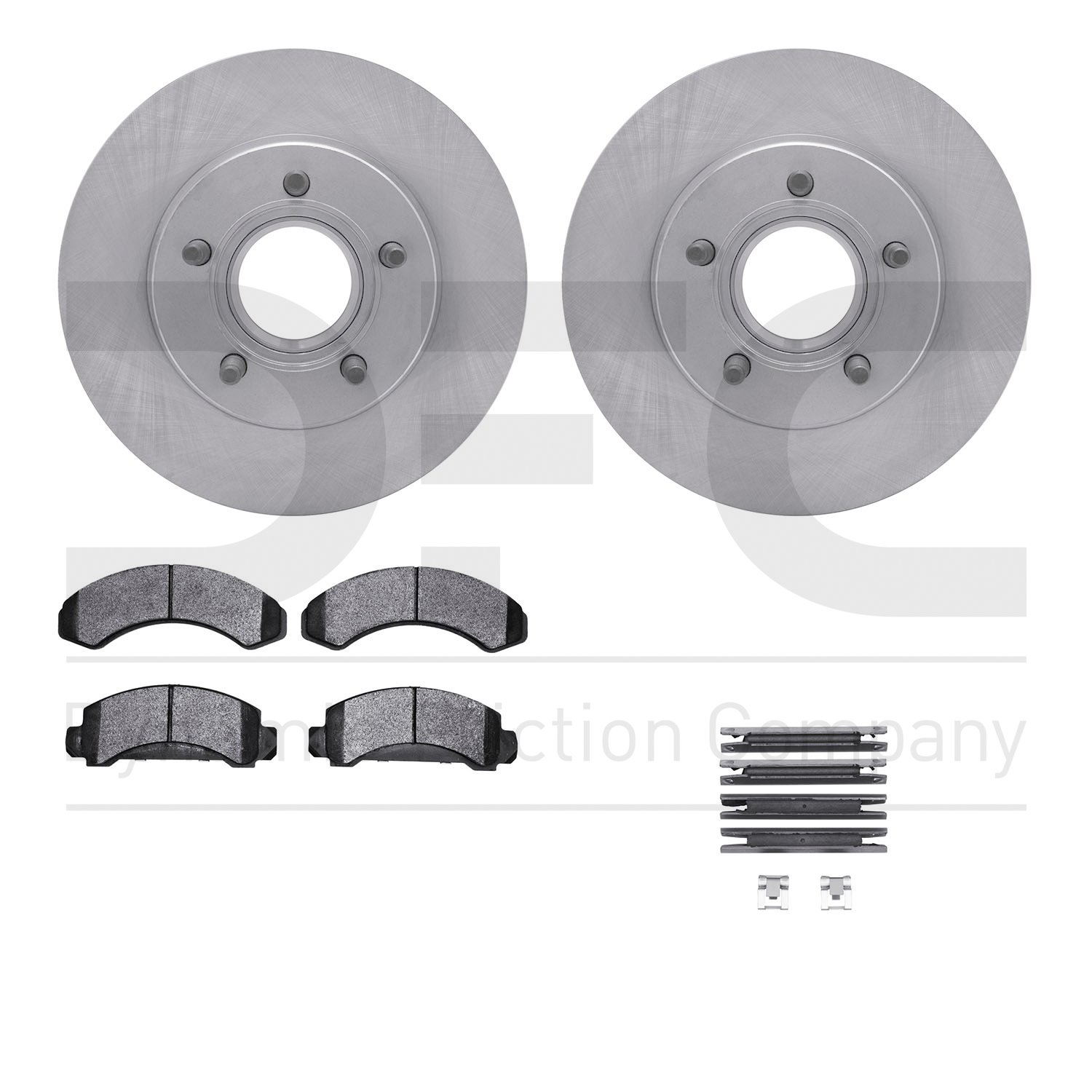 6412-54046 Brake Rotors with Ultimate-Duty Brake Pads Kit & Hardware, 1990-1994 Ford/Lincoln/Mercury/Mazda, Position: Front