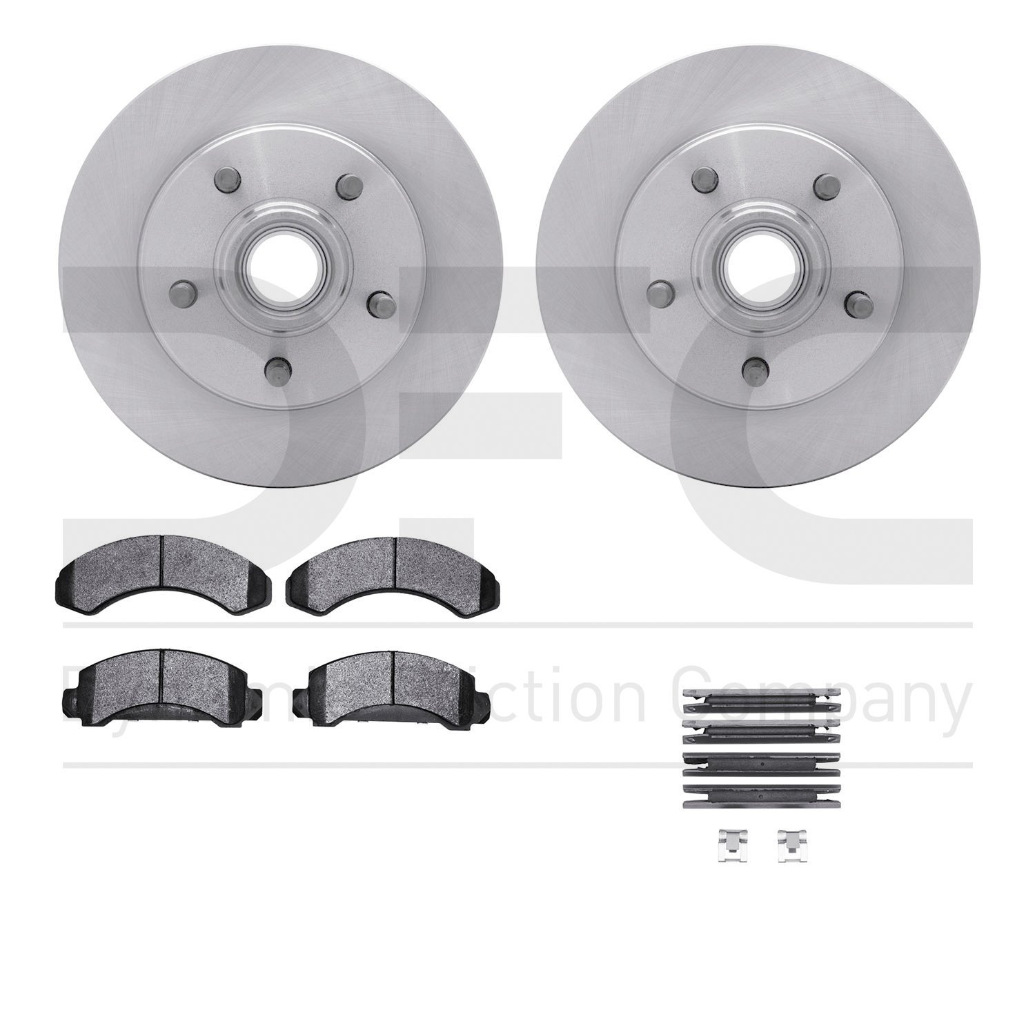 6412-54051 Brake Rotors with Ultimate-Duty Brake Pads Kit & Hardware, 1986-1992 Ford/Lincoln/Mercury/Mazda, Position: Front