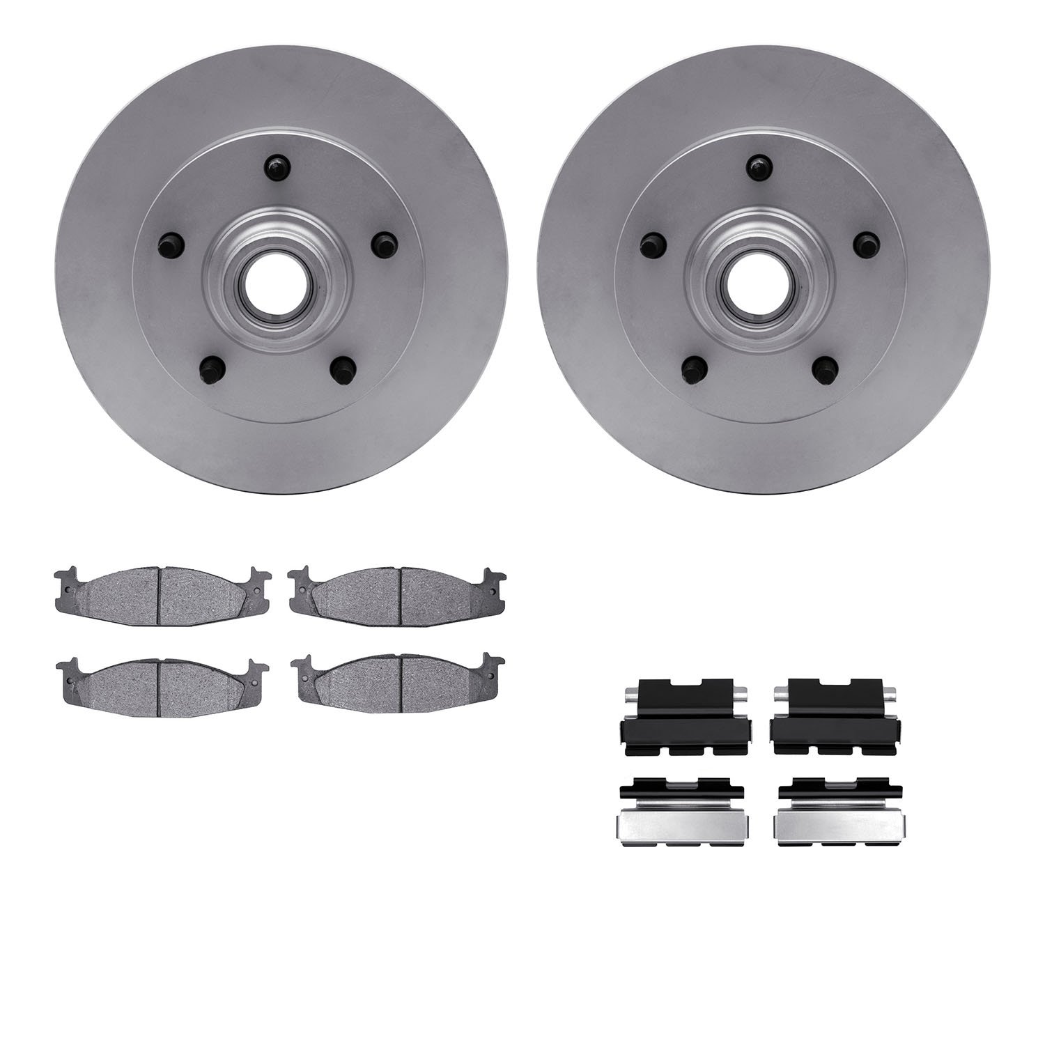 6412-54065 Brake Rotors with Ultimate-Duty Brake Pads Kit & Hardware, 1994-2003 Ford/Lincoln/Mercury/Mazda, Position: Front