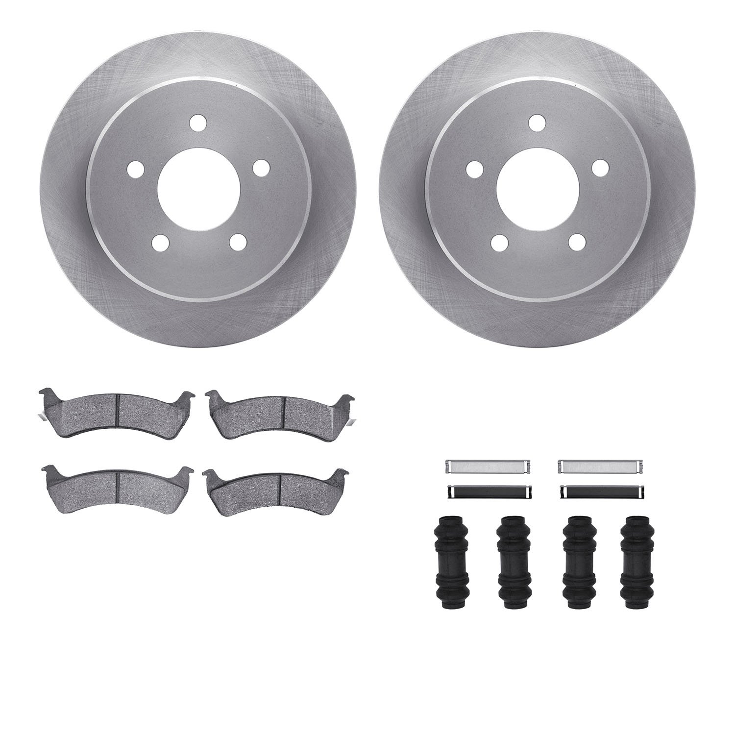 6412-54089 Brake Rotors with Ultimate-Duty Brake Pads Kit & Hardware, 2001-2002 Ford/Lincoln/Mercury/Mazda, Position: Rear